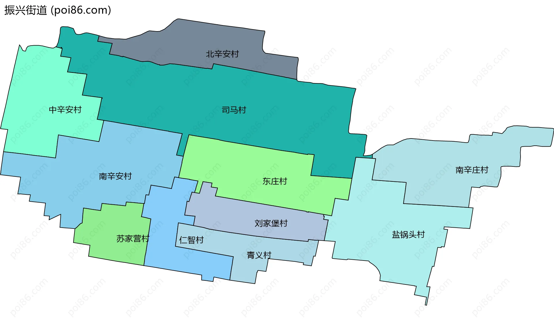振兴街道边界地图(五级行政区划)