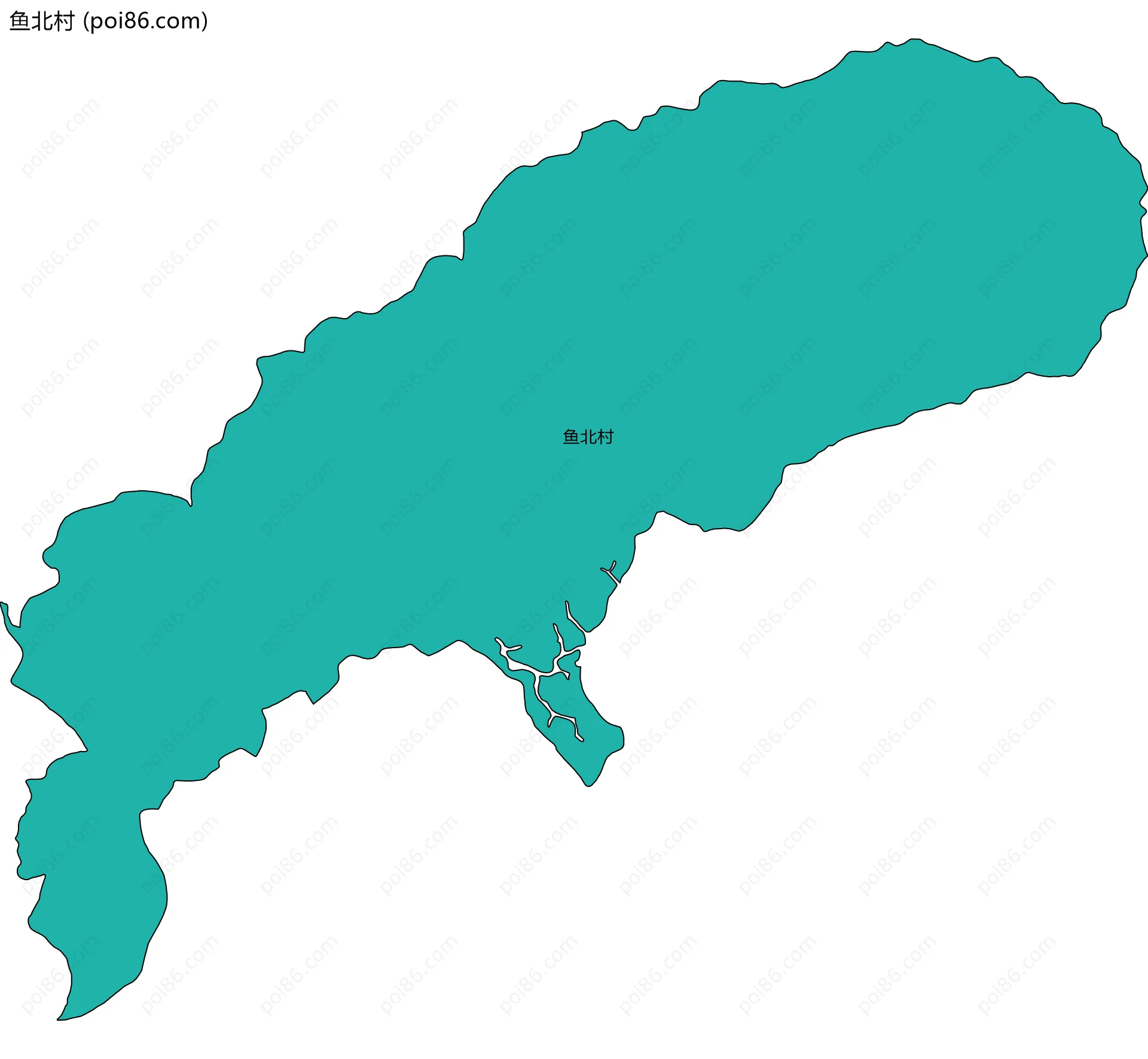 鱼北村边界地图