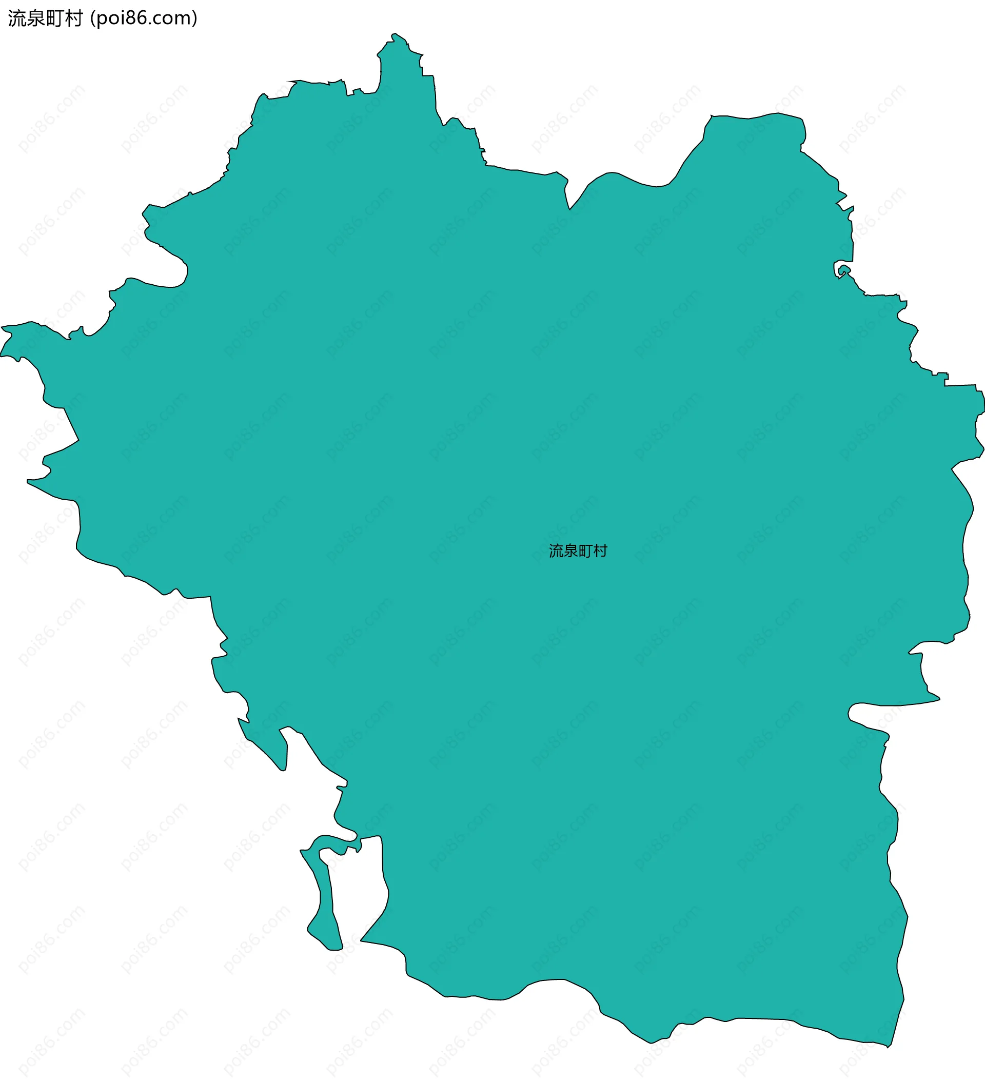 流泉町村边界地图