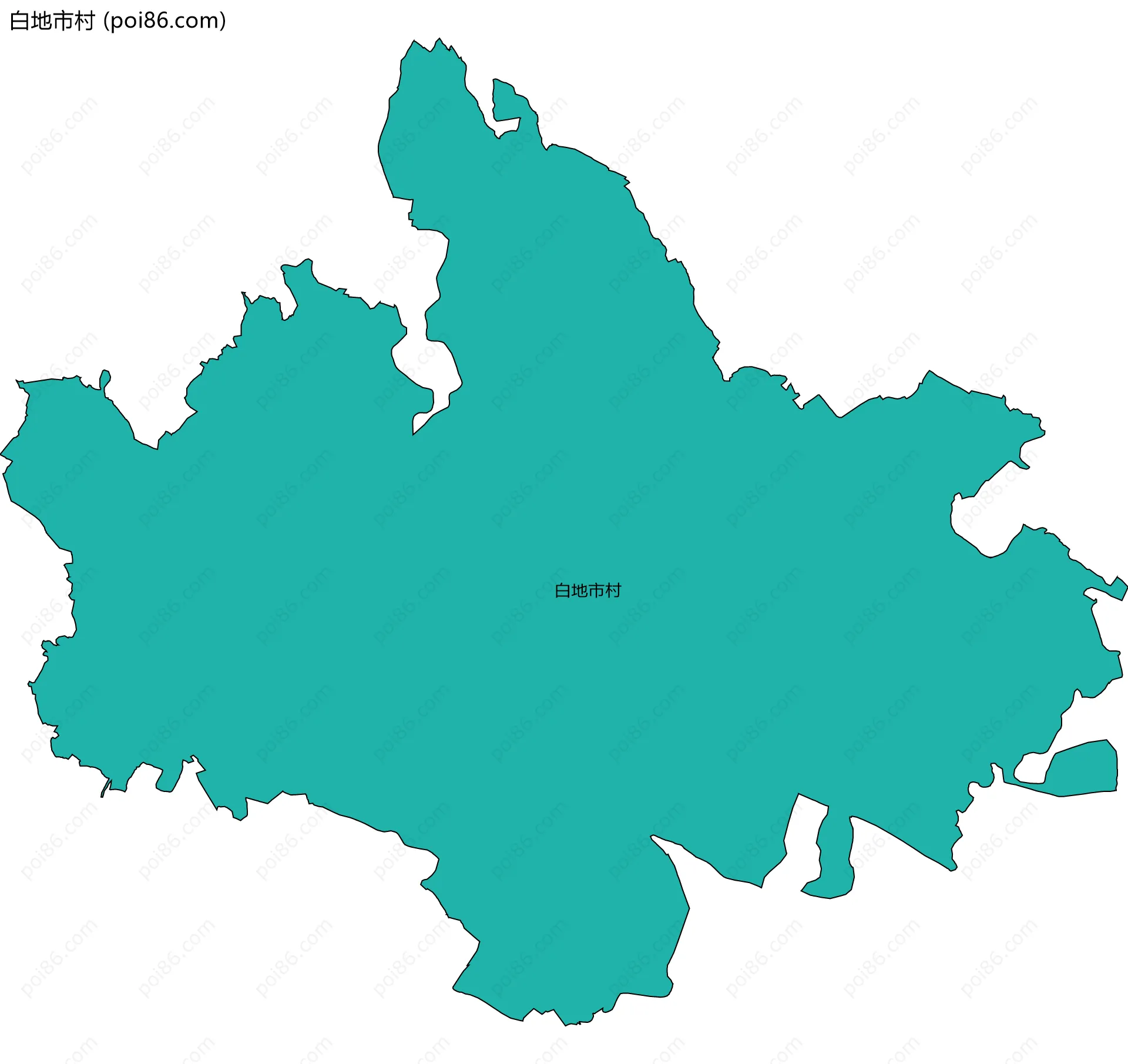 白地市村边界地图