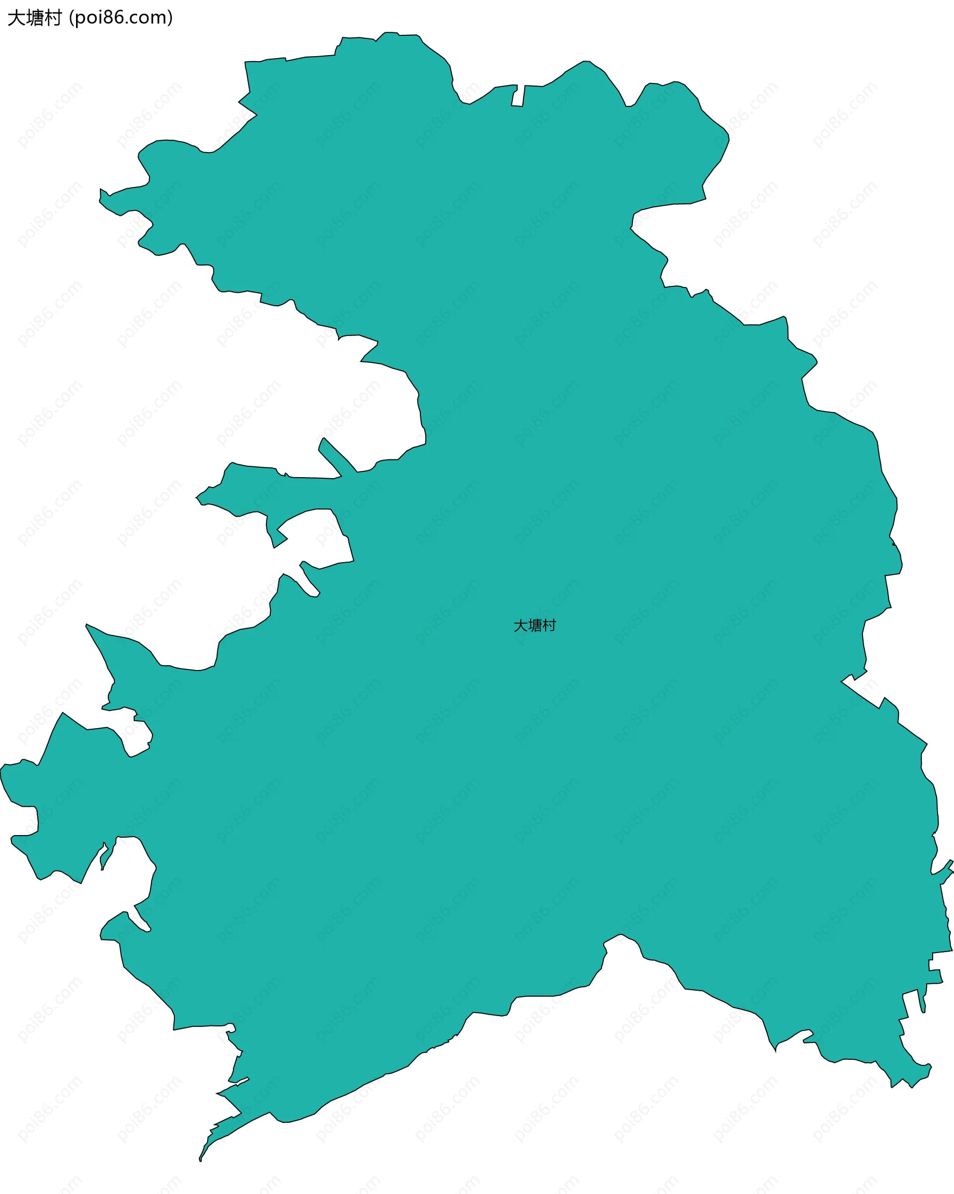 大塘村边界地图