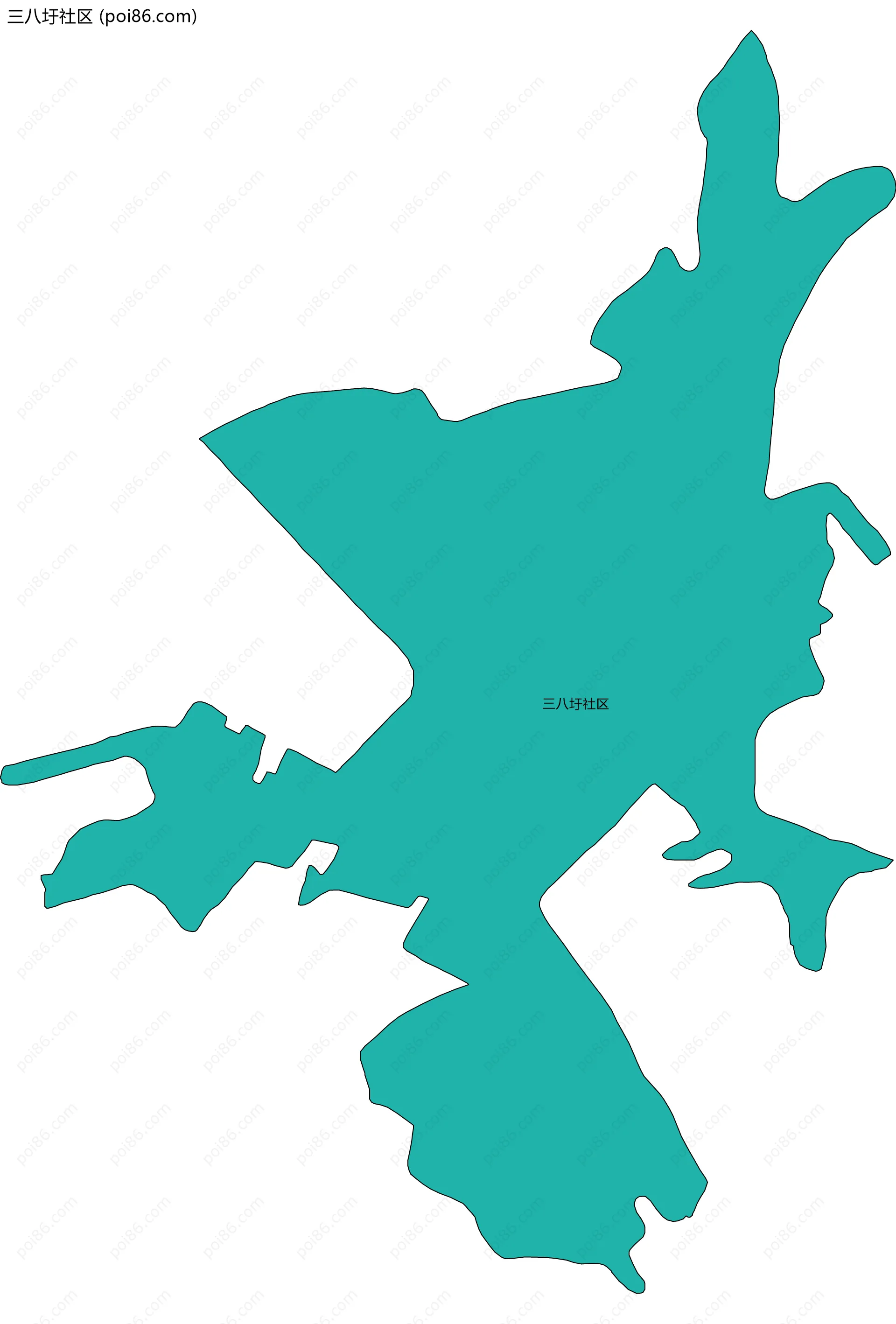 三八圩社区边界地图