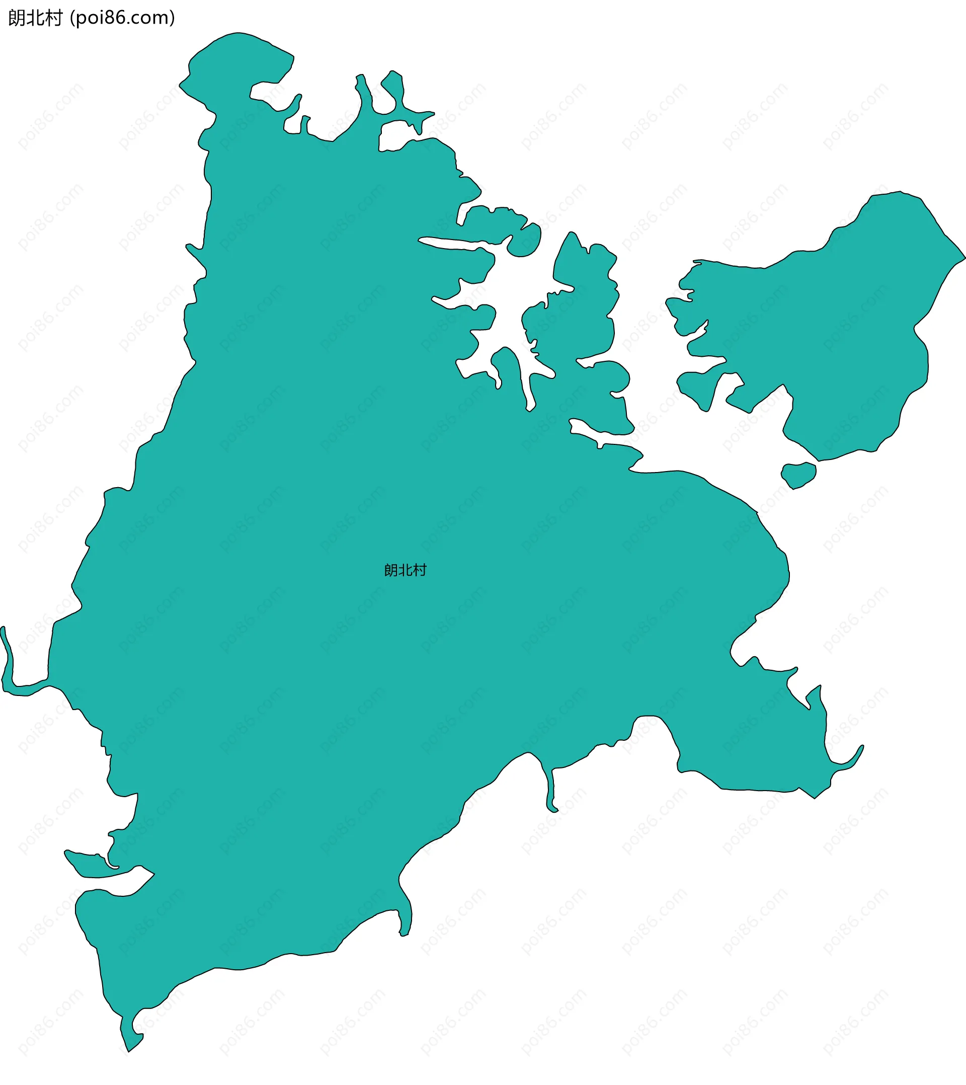 朗北村边界地图