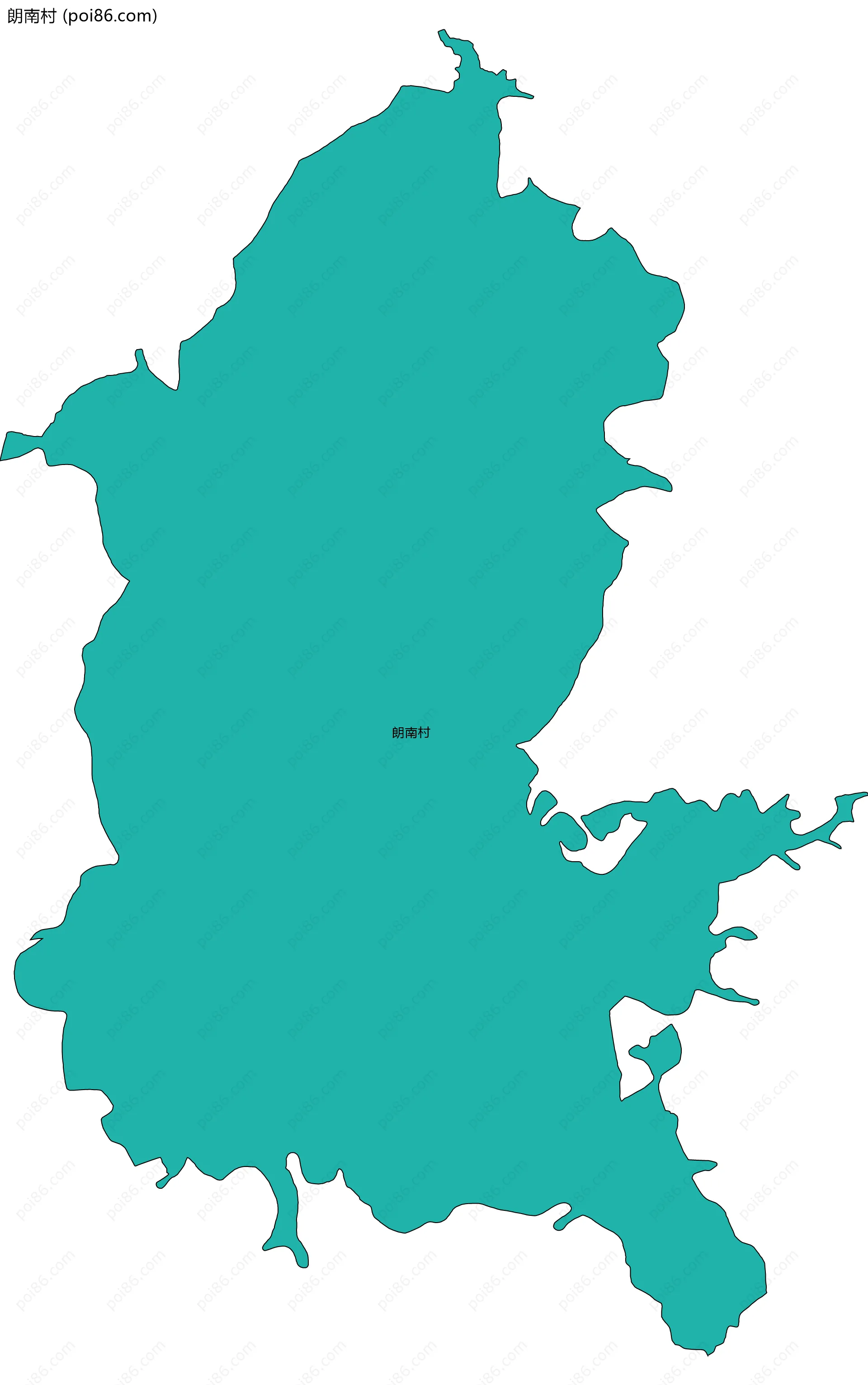 朗南村边界地图