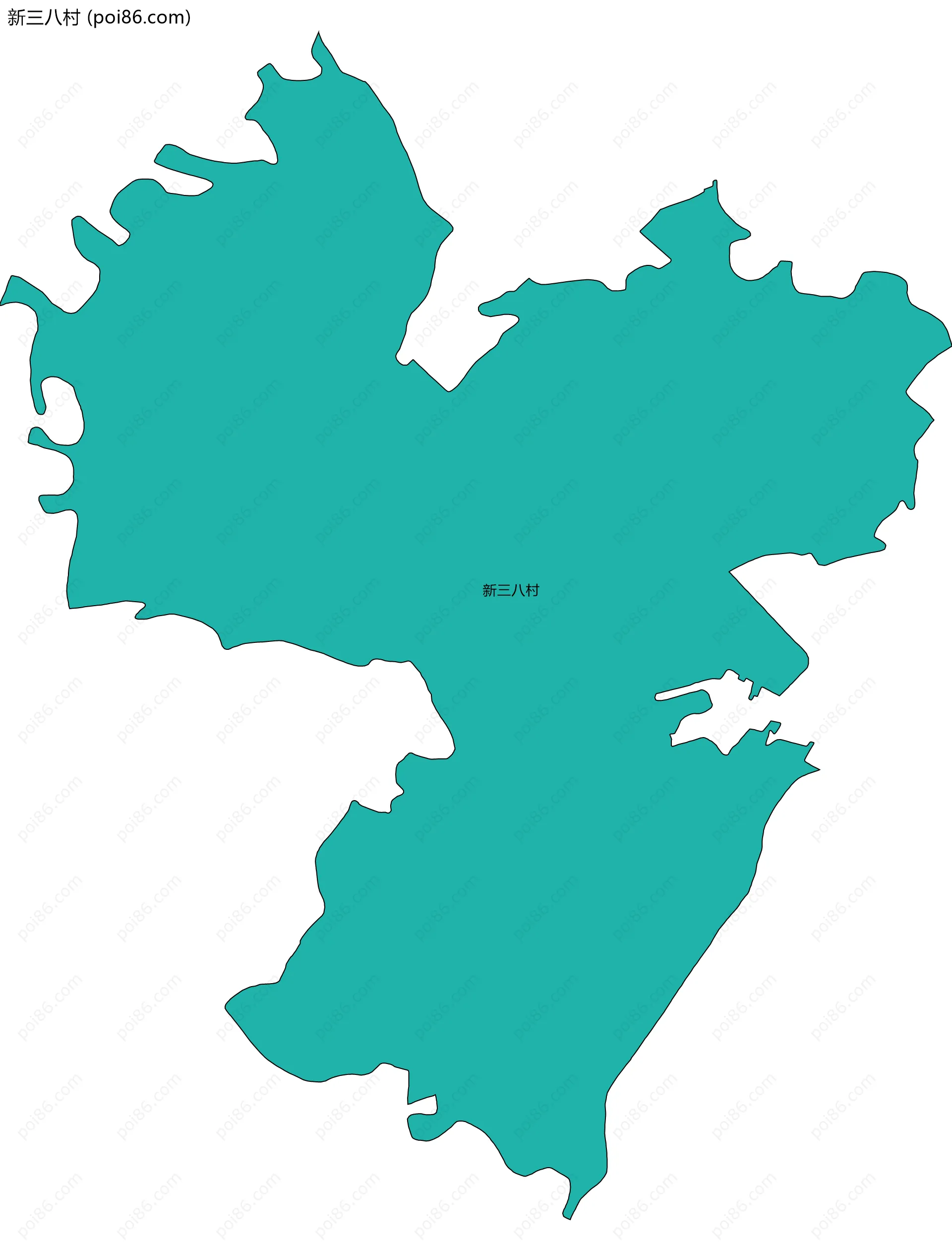 新三八村边界地图