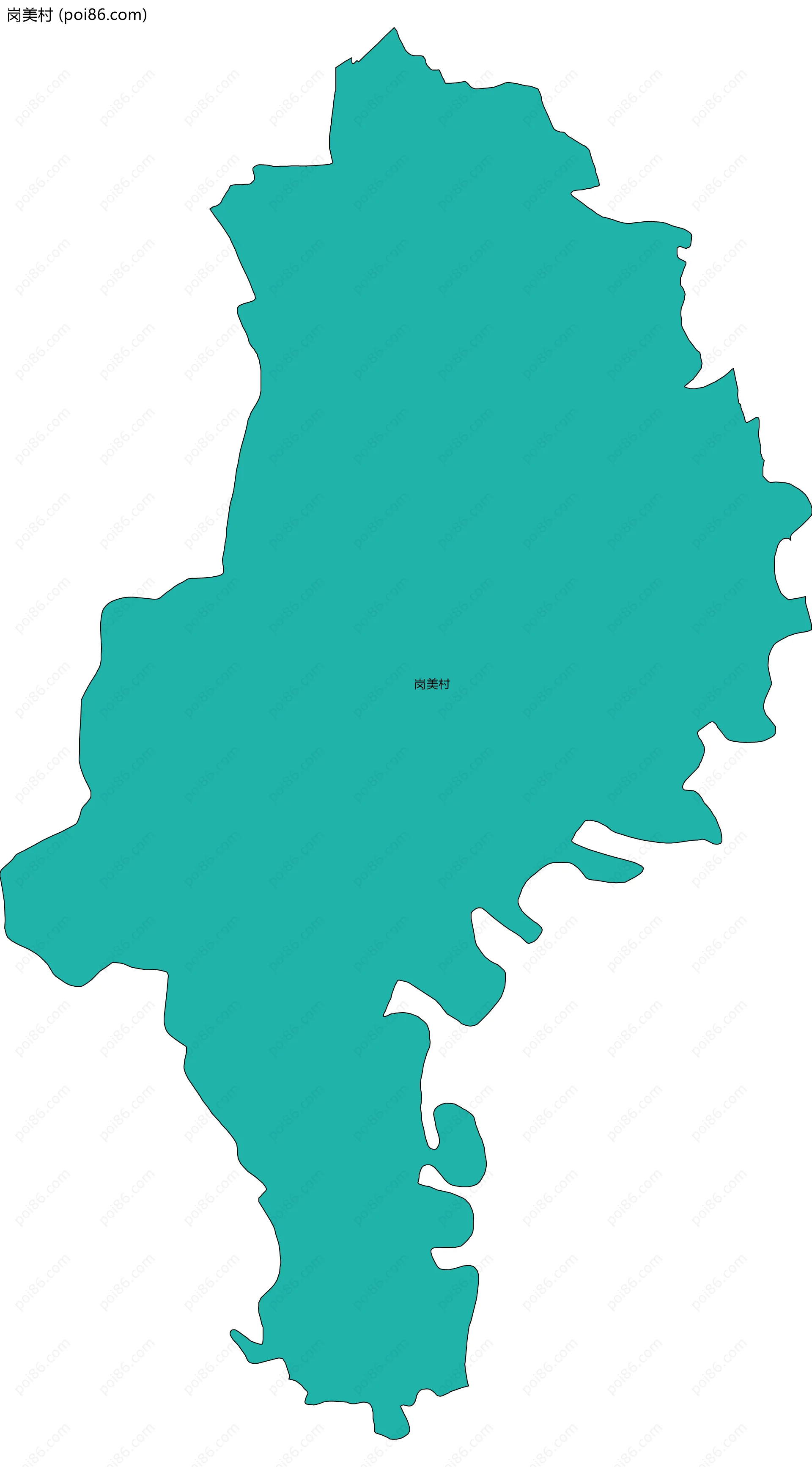 岗美村边界地图