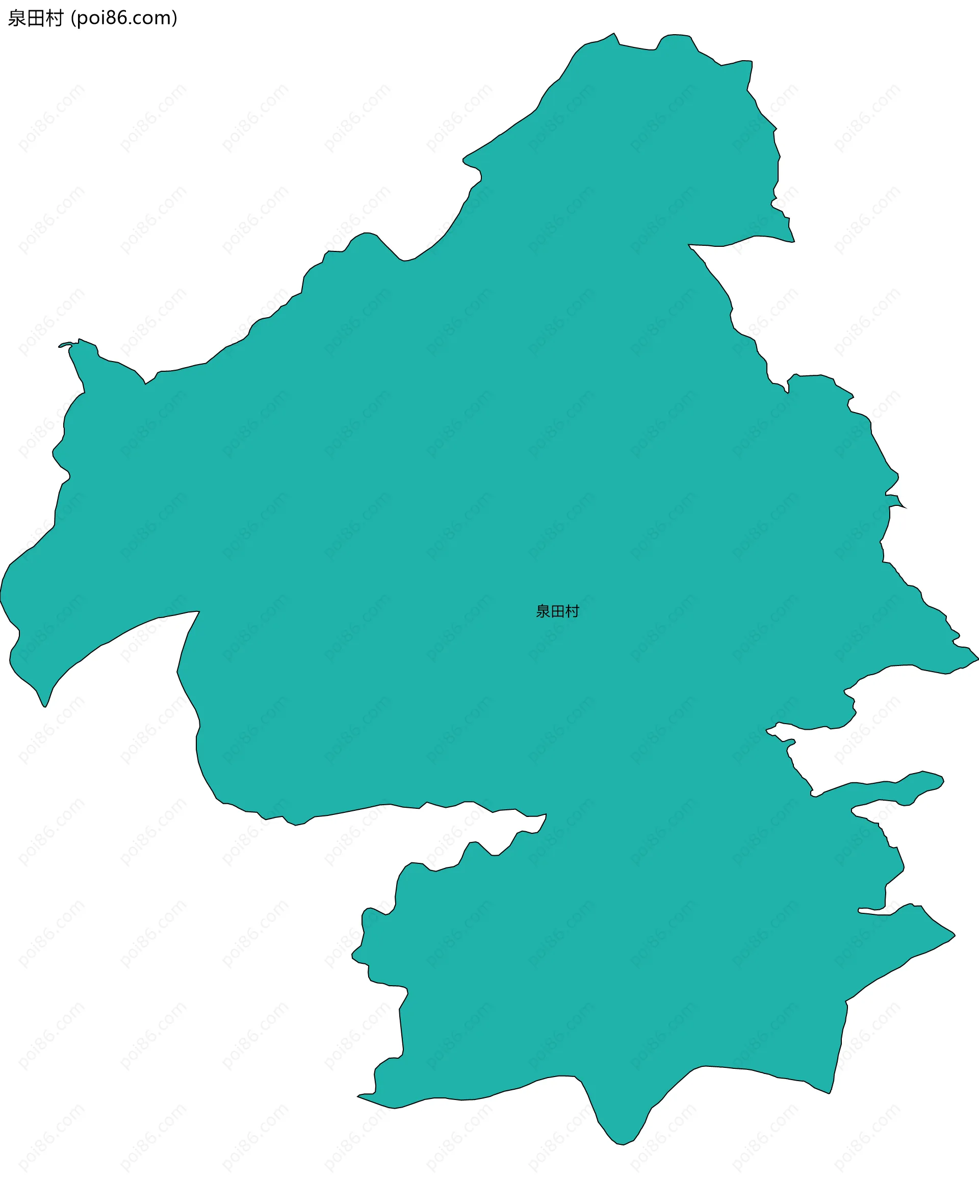 泉田村边界地图