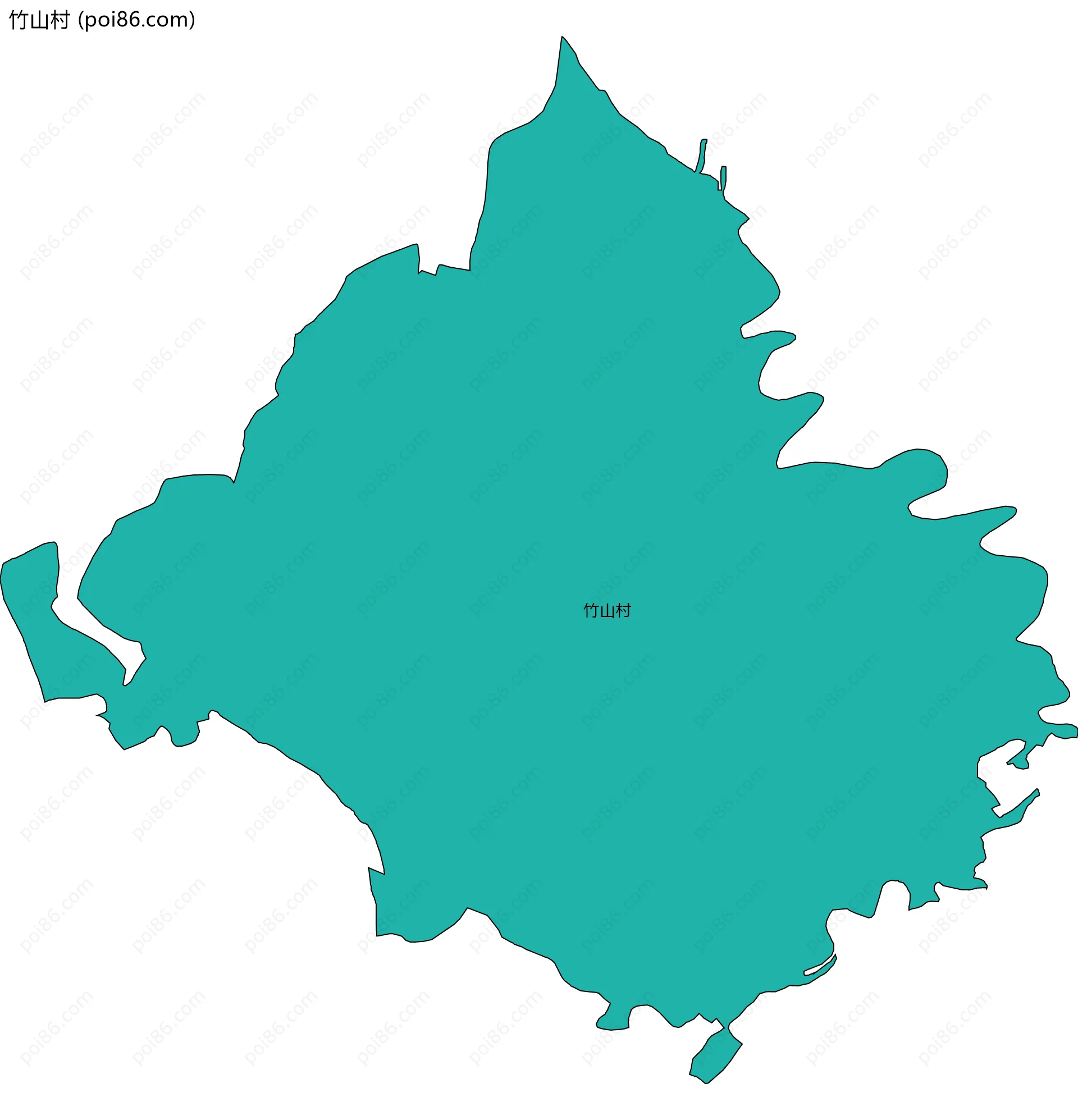 竹山村边界地图