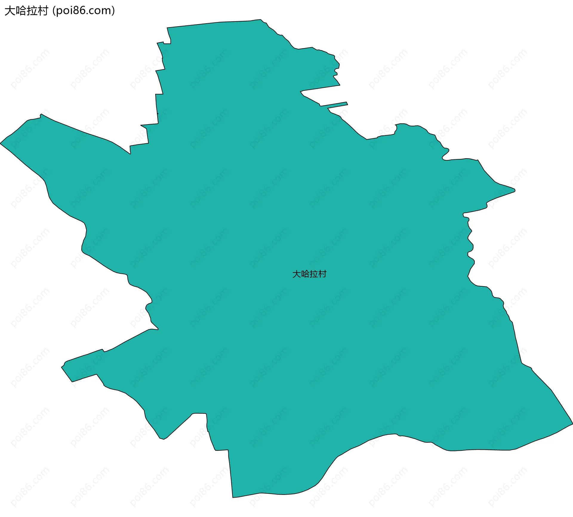 大哈拉村边界地图