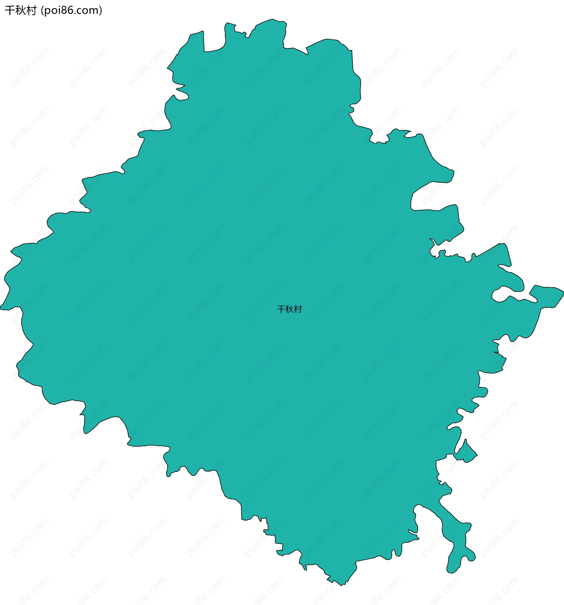 千秋村边界地图