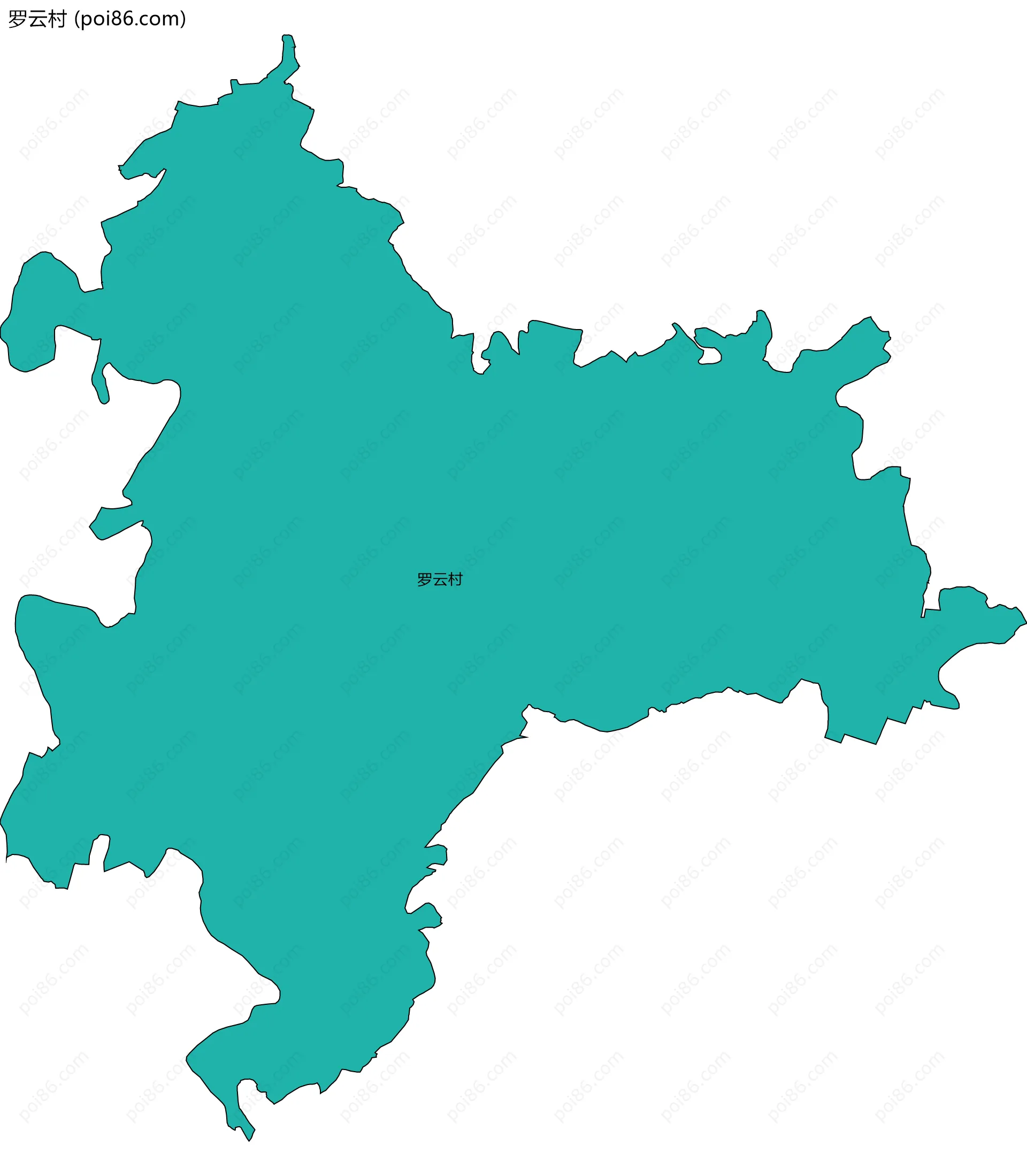 罗云村边界地图