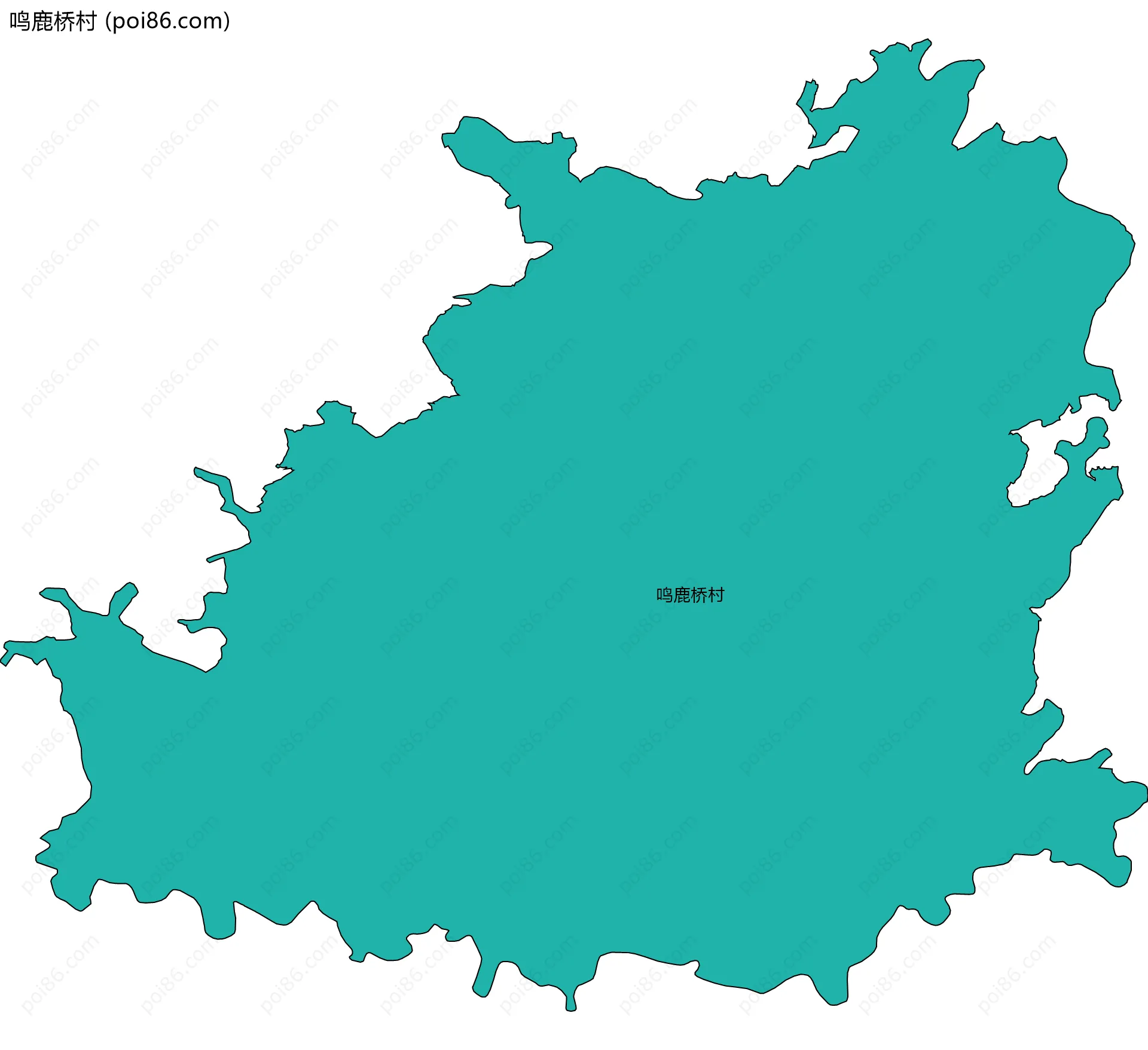 鸣鹿桥村边界地图