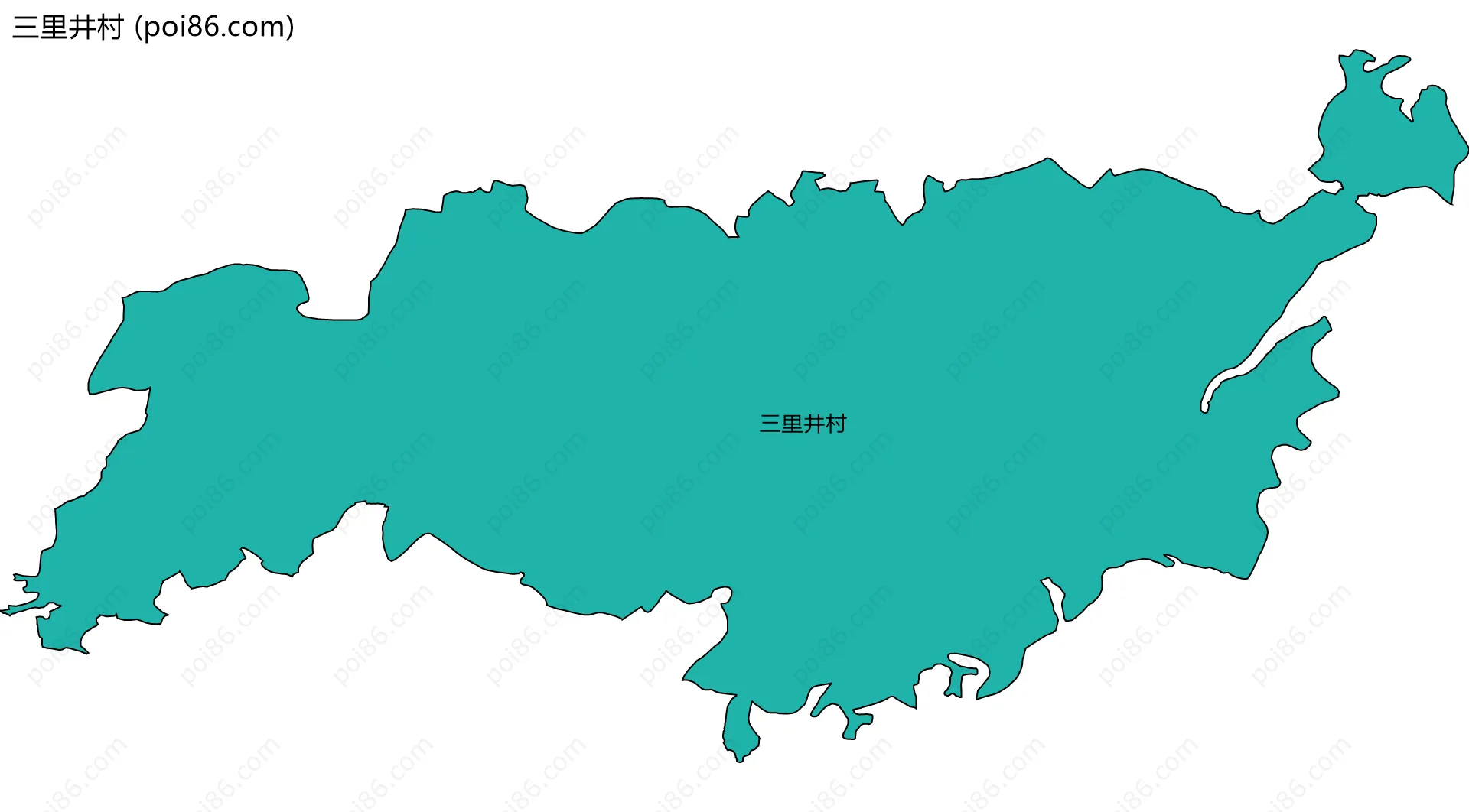 三里井村边界地图