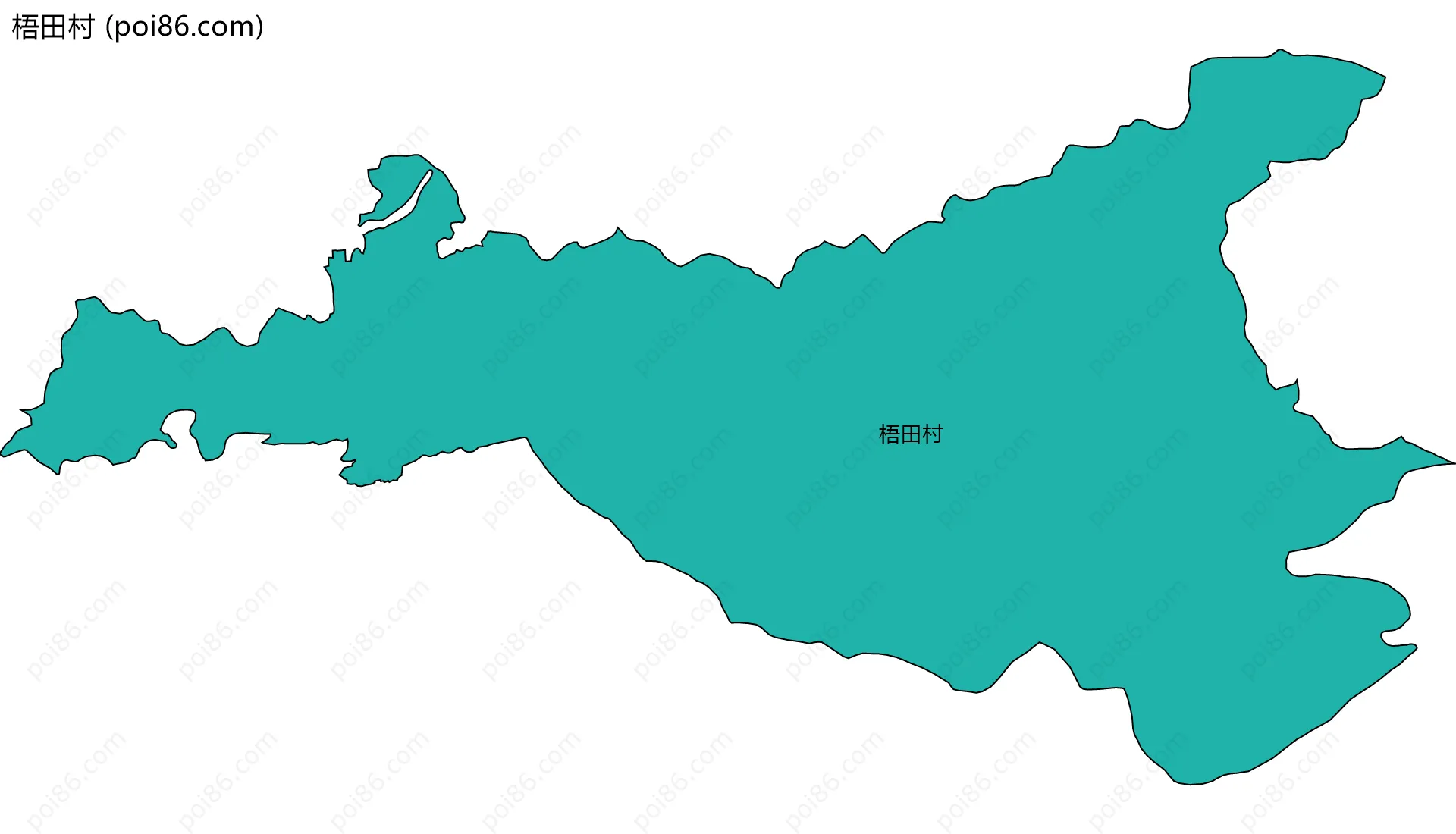 梧田村边界地图