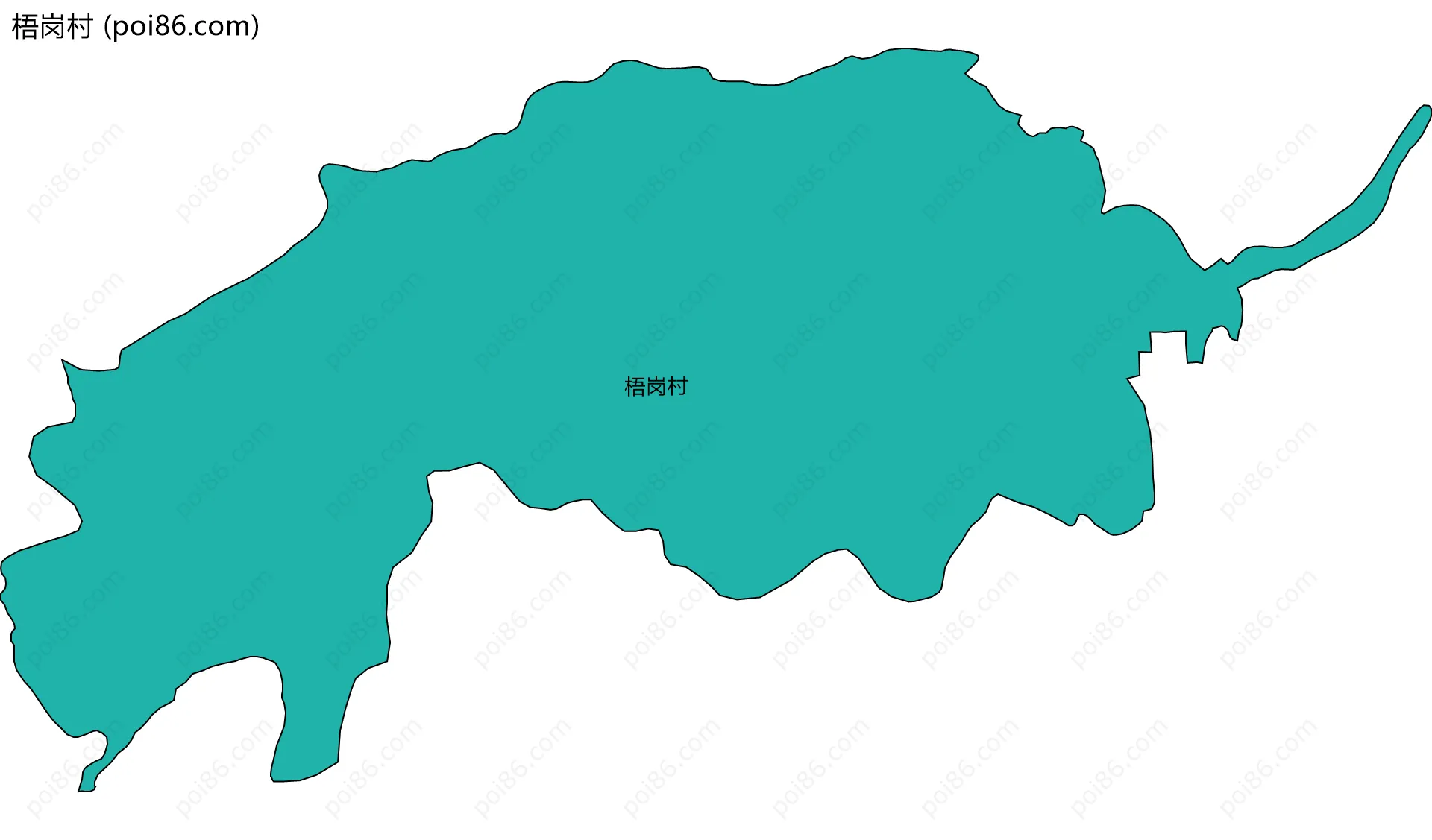 梧岗村边界地图