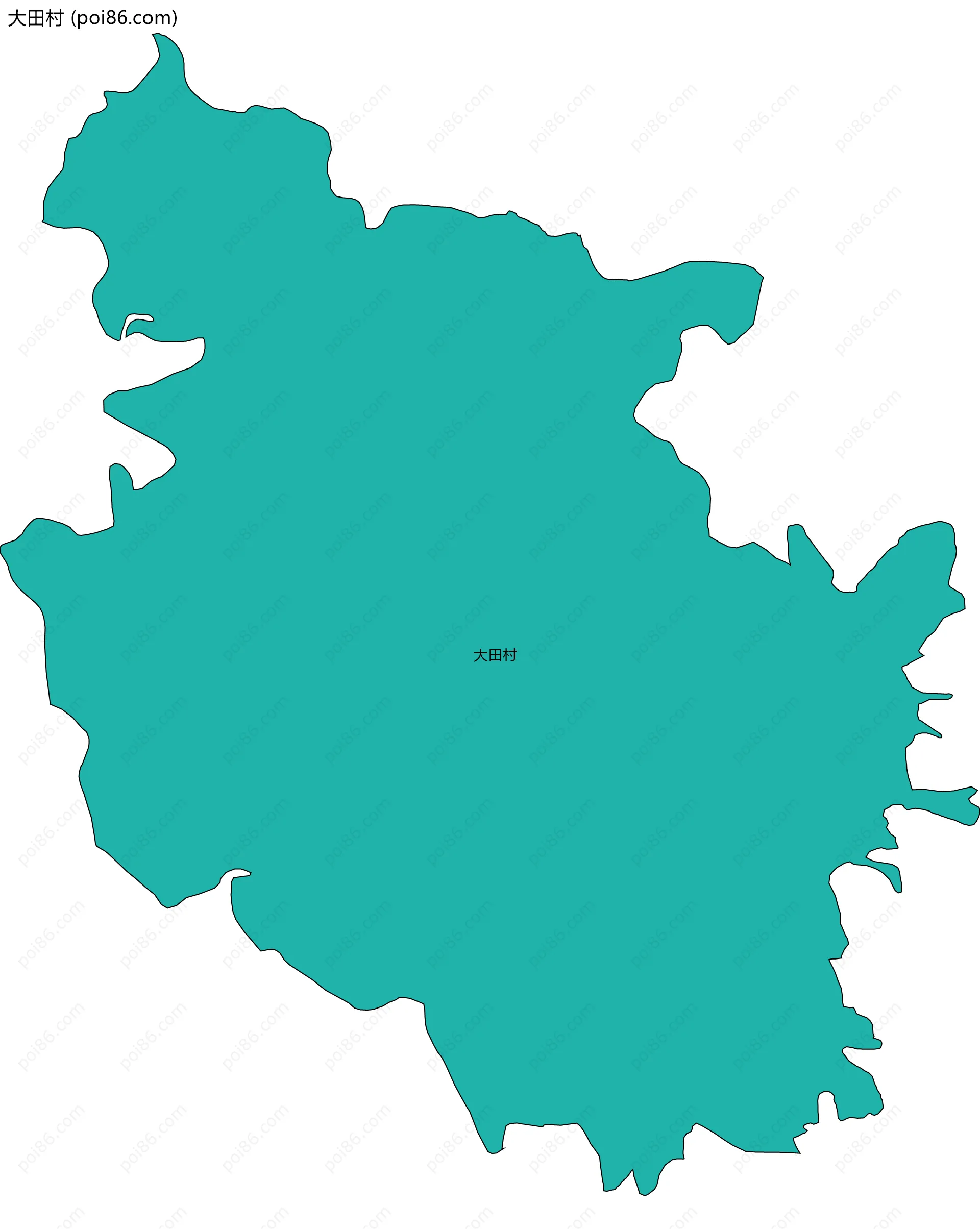 大田村边界地图