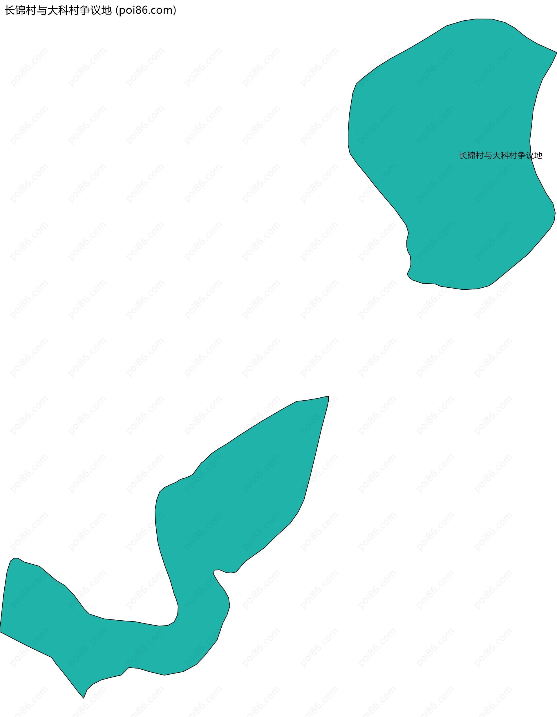 长锦村与大科村争议地边界地图