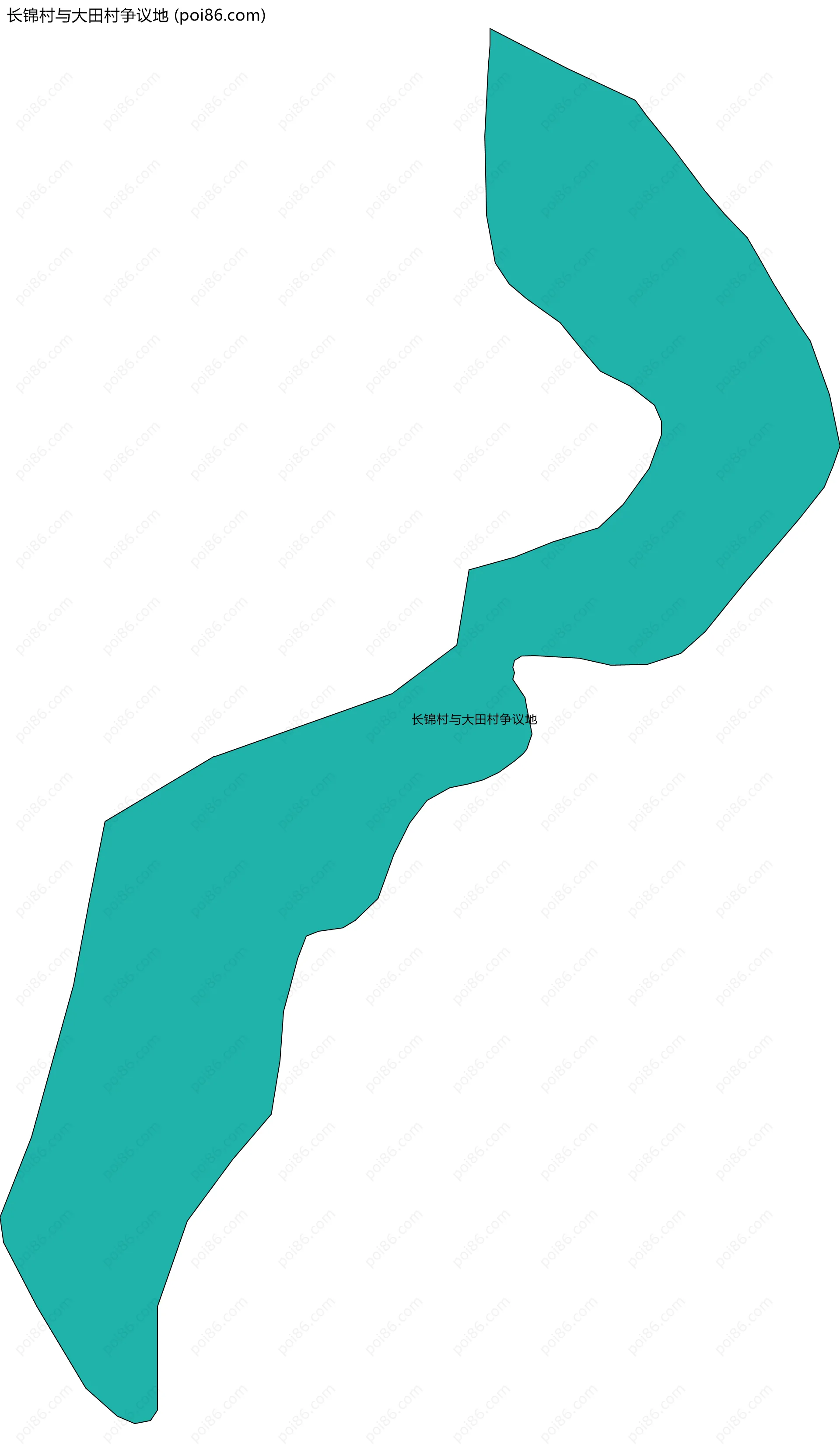 长锦村与大田村争议地边界地图