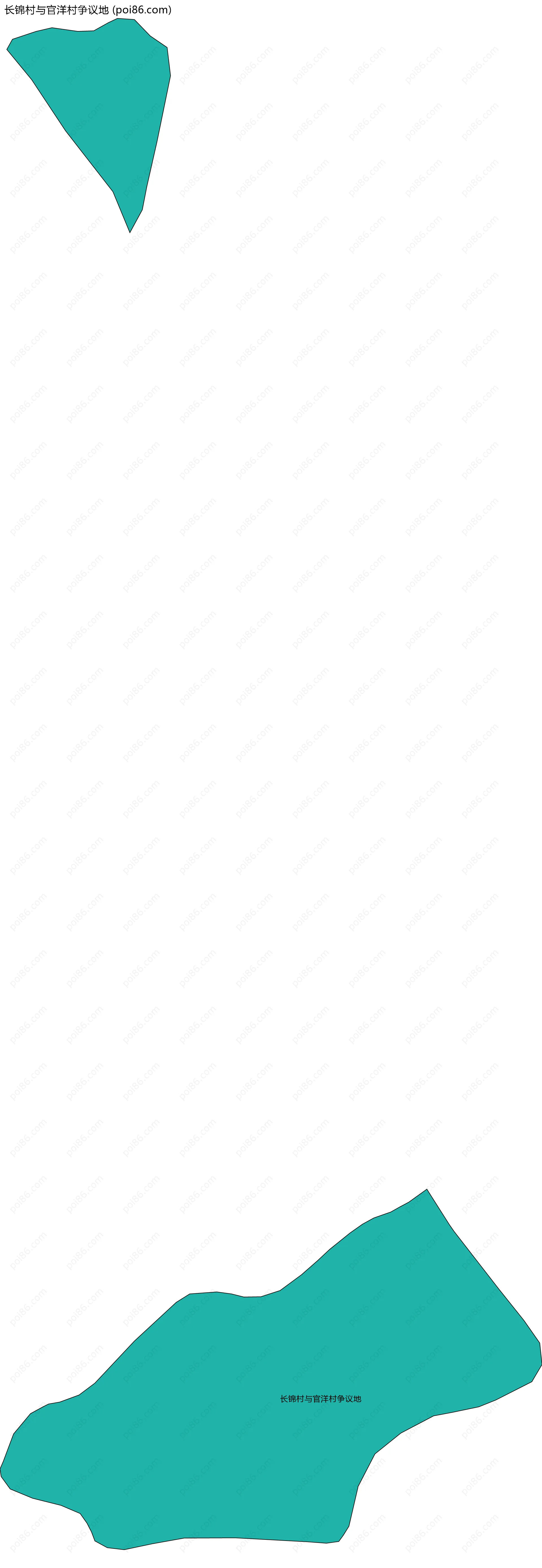 长锦村与官洋村争议地边界地图