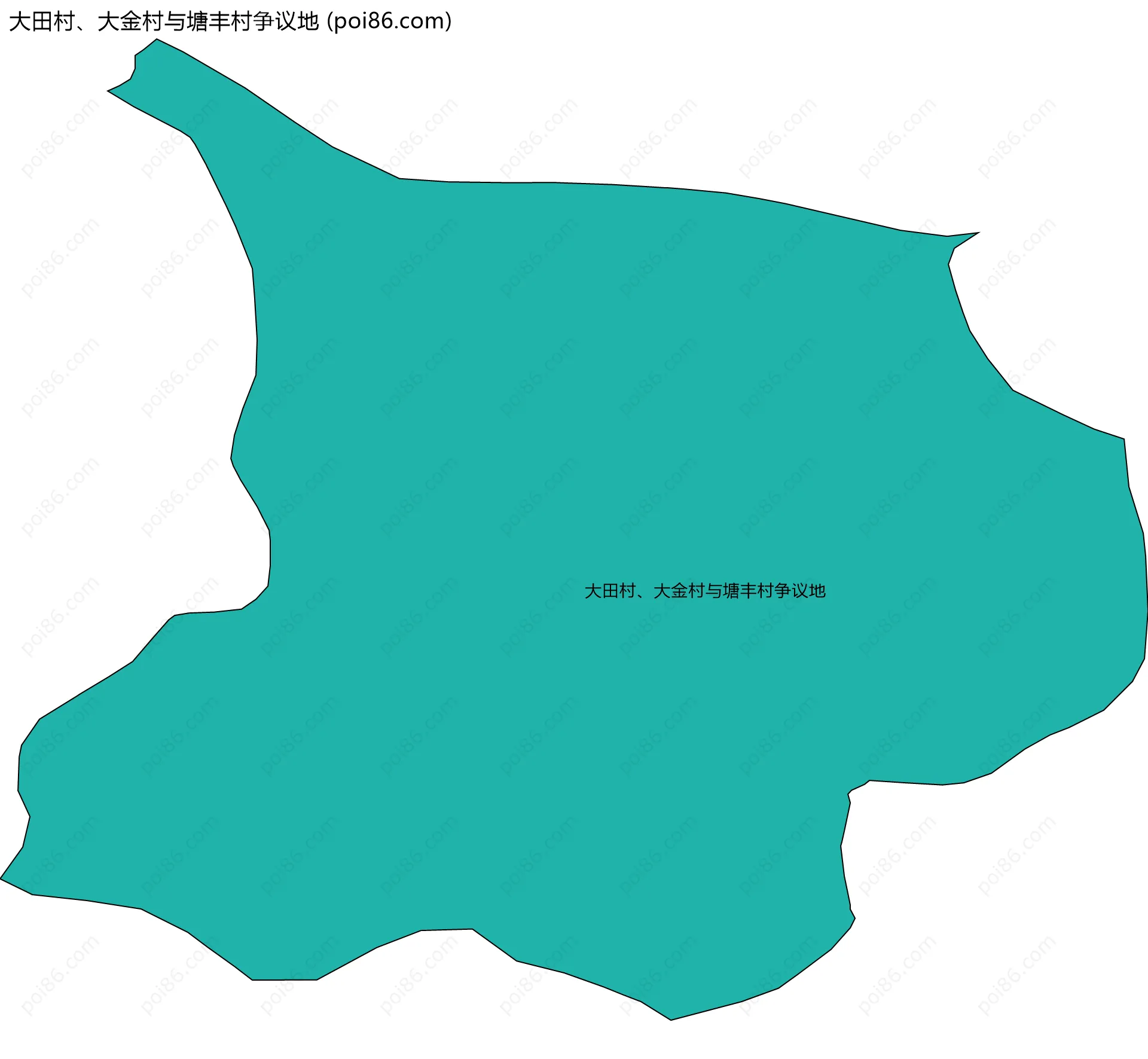 大田村、大金村与塘丰村争议地边界地图