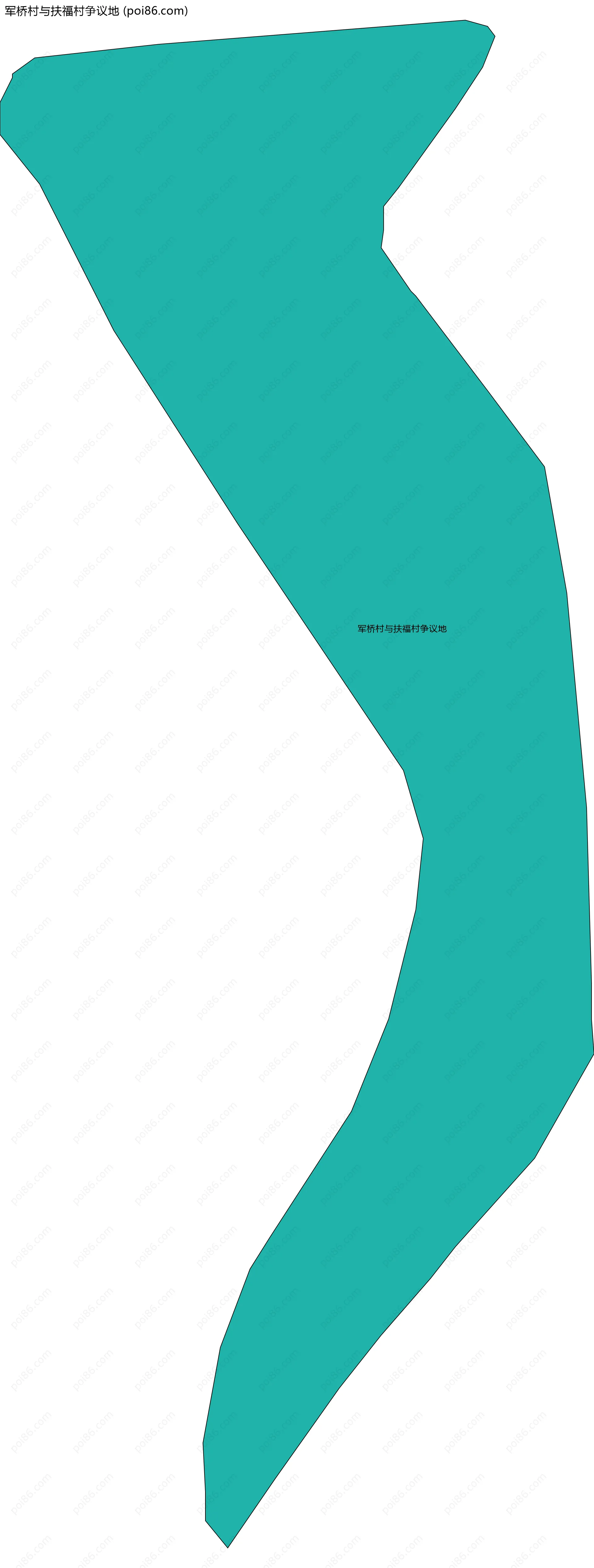 军桥村与扶福村争议地边界地图