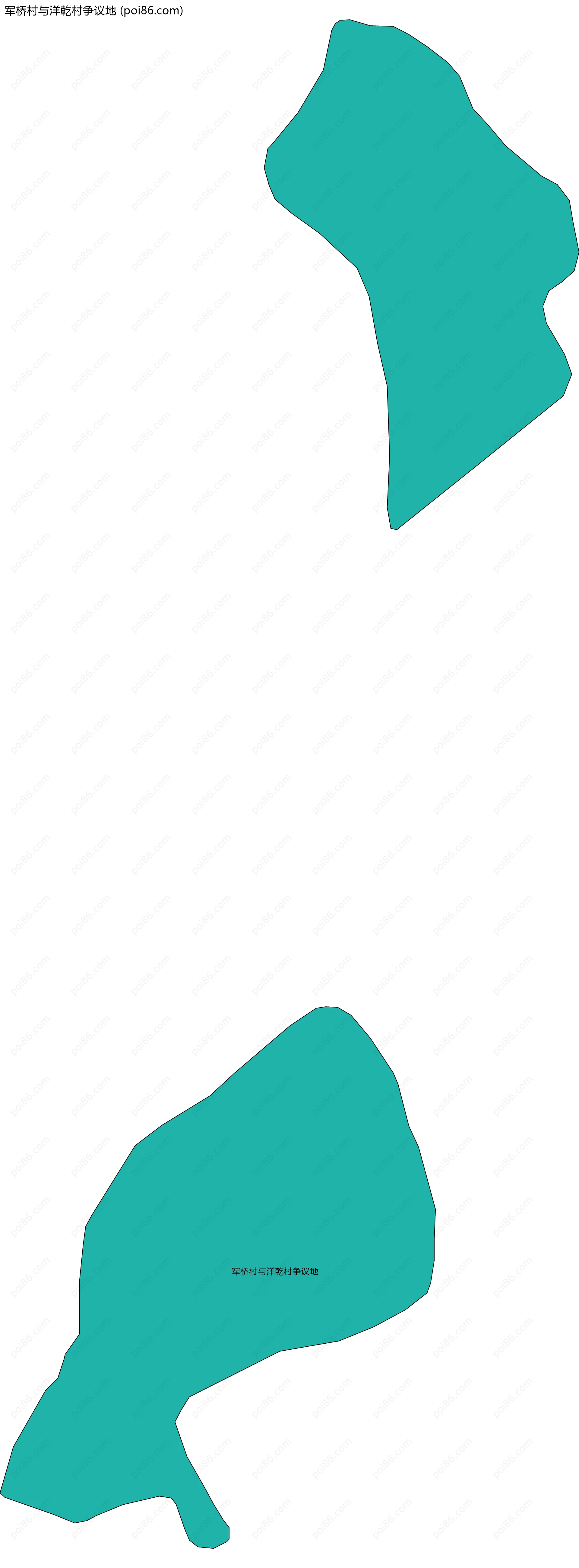 军桥村与洋乾村争议地边界地图