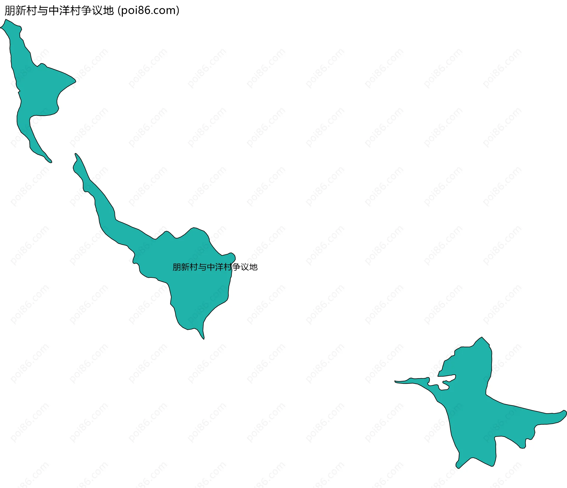 朋新村与中洋村争议地边界地图
