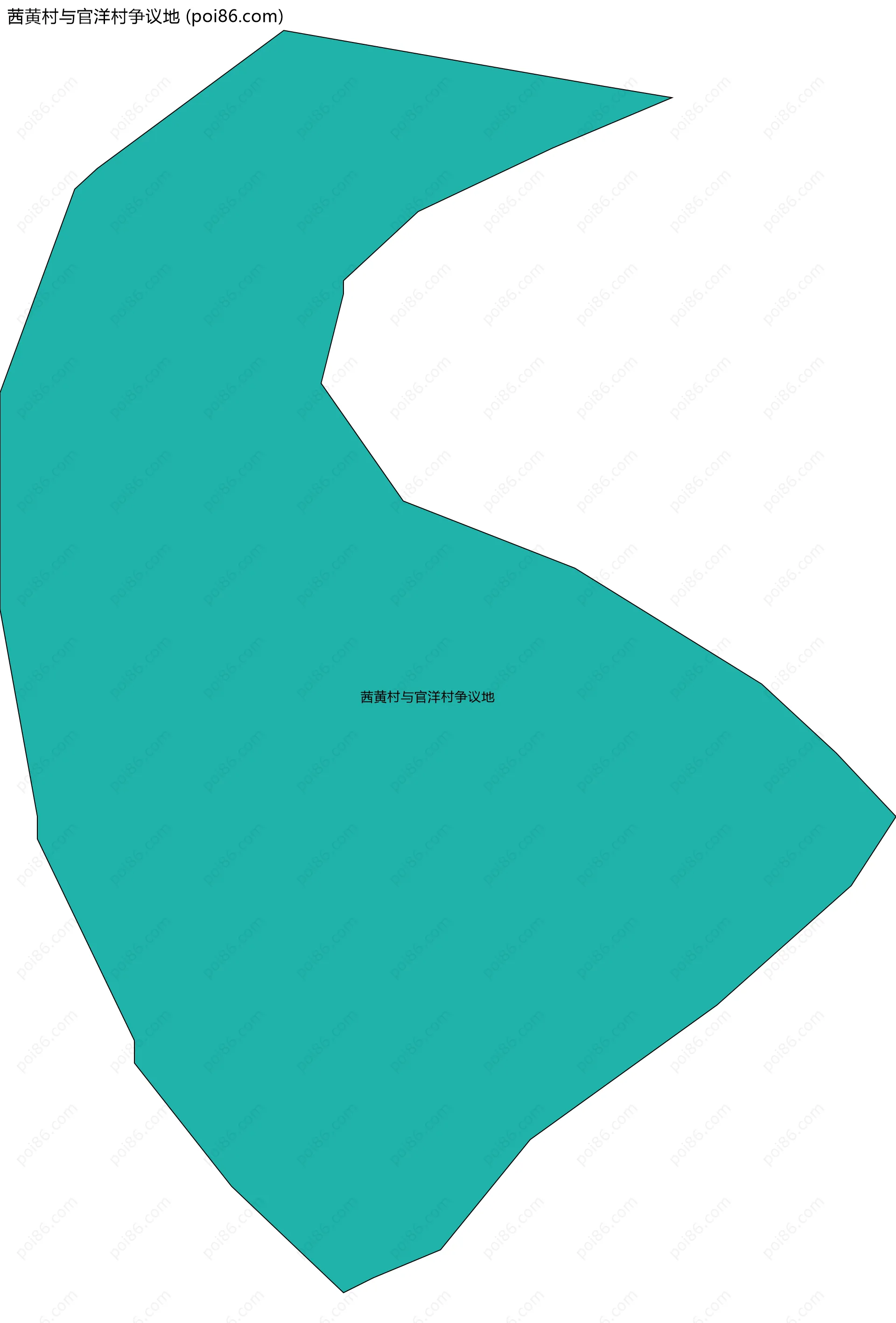 茜黄村与官洋村争议地边界地图