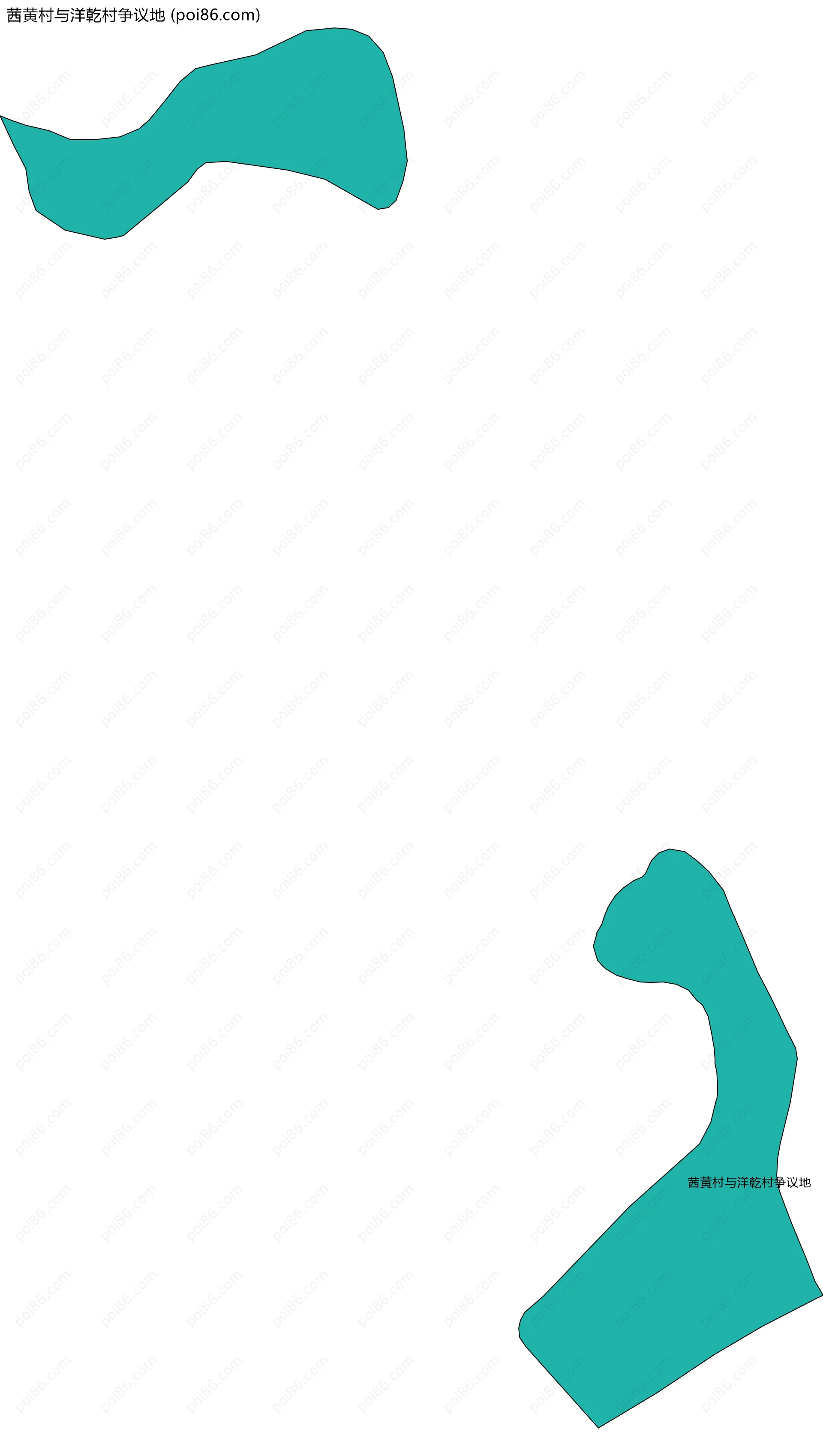 茜黄村与洋乾村争议地边界地图