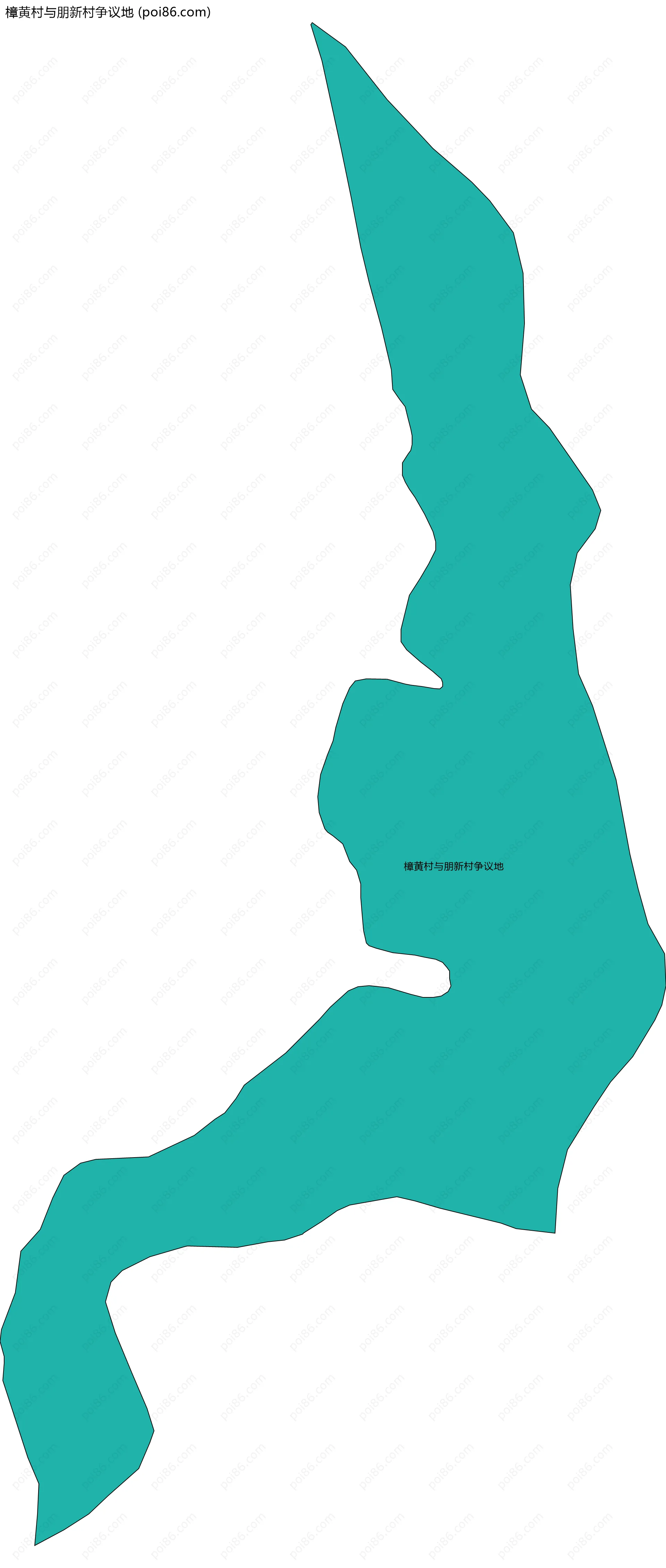 樟黄村与朋新村争议地边界地图