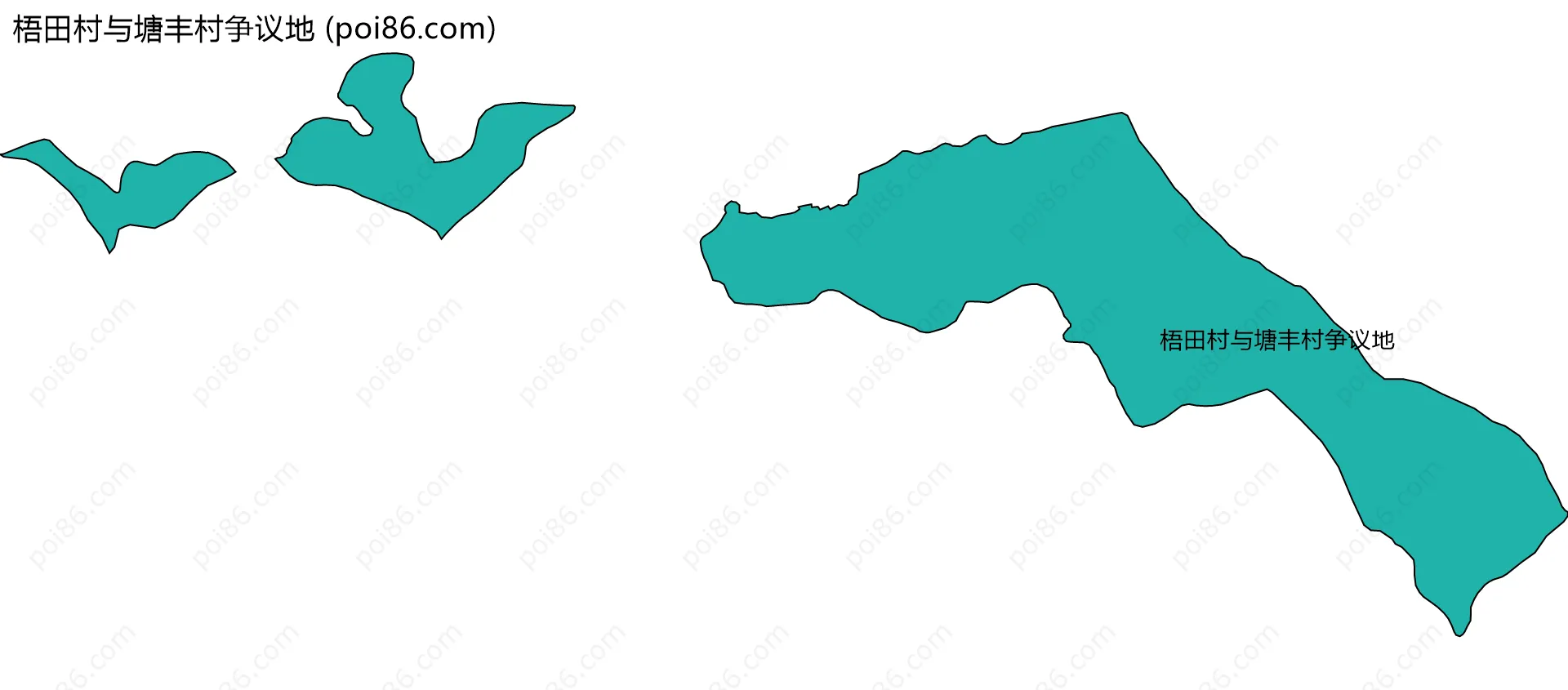 梧田村与塘丰村争议地边界地图