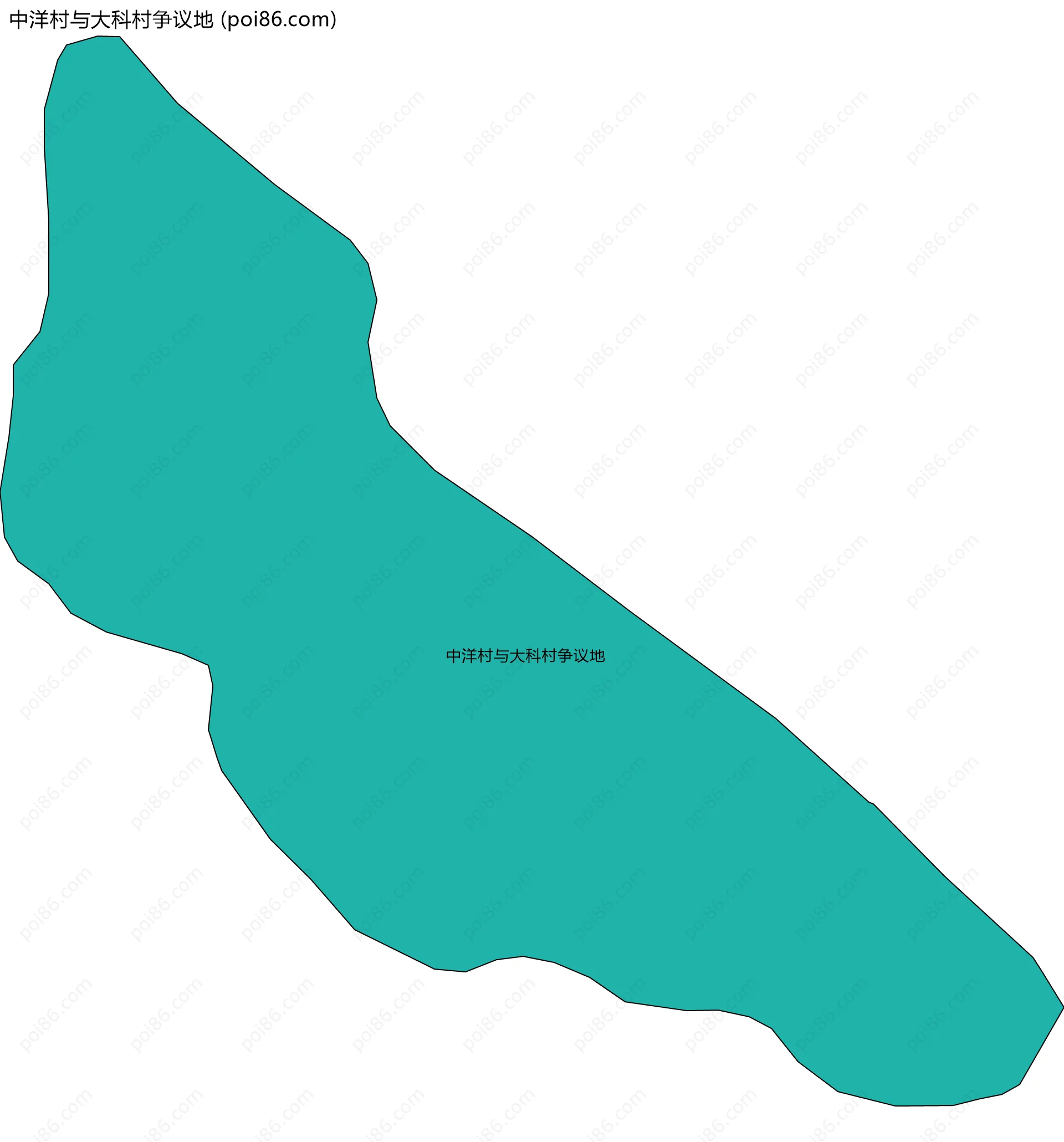 中洋村与大科村争议地边界地图