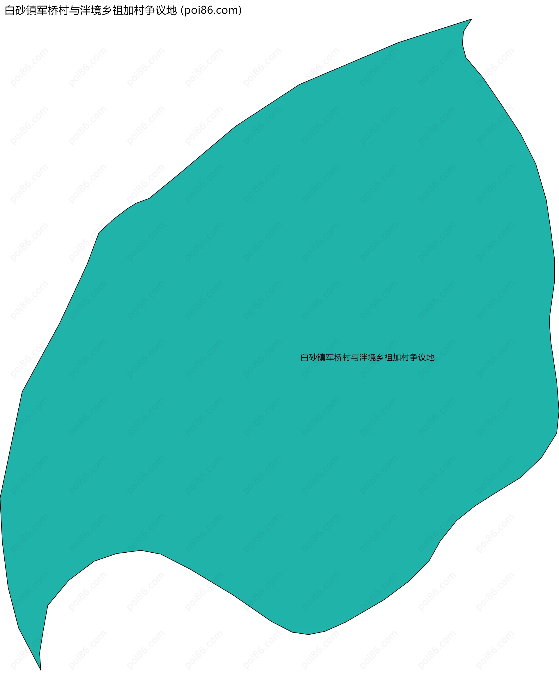 白砂镇军桥村与泮境乡祖加村争议地边界地图