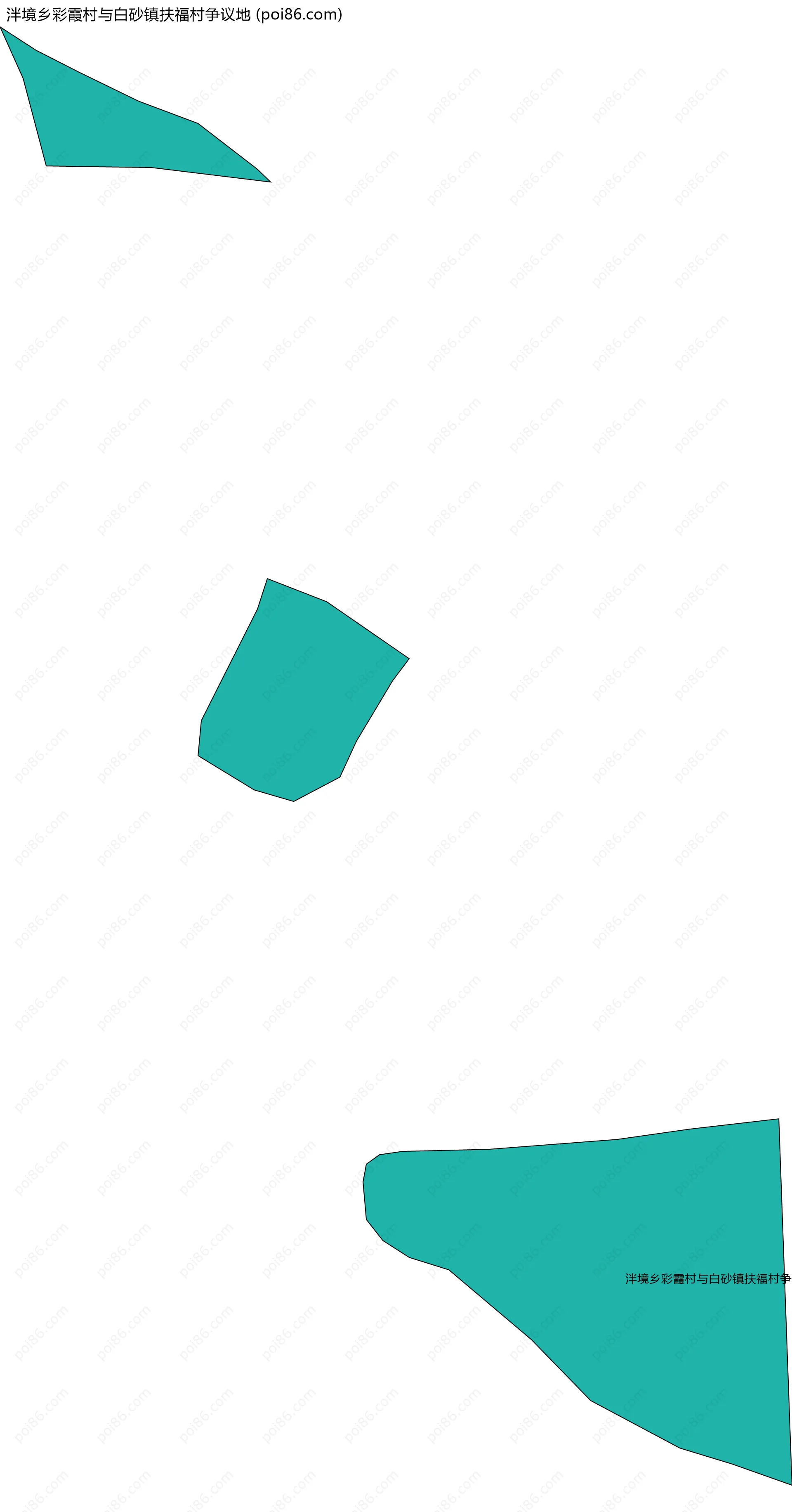 泮境乡彩霞村与白砂镇扶福村争议地边界地图