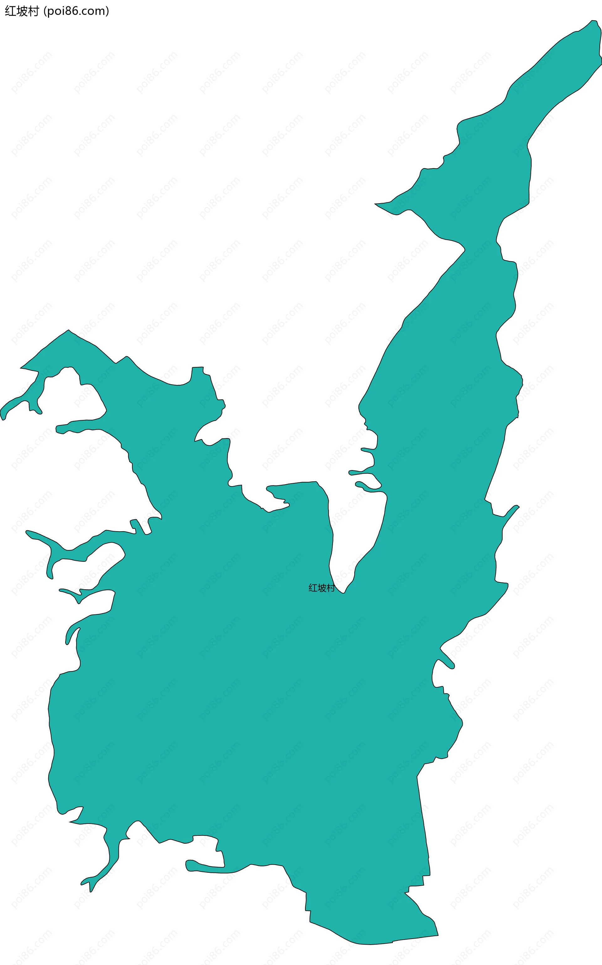 红坡村边界地图