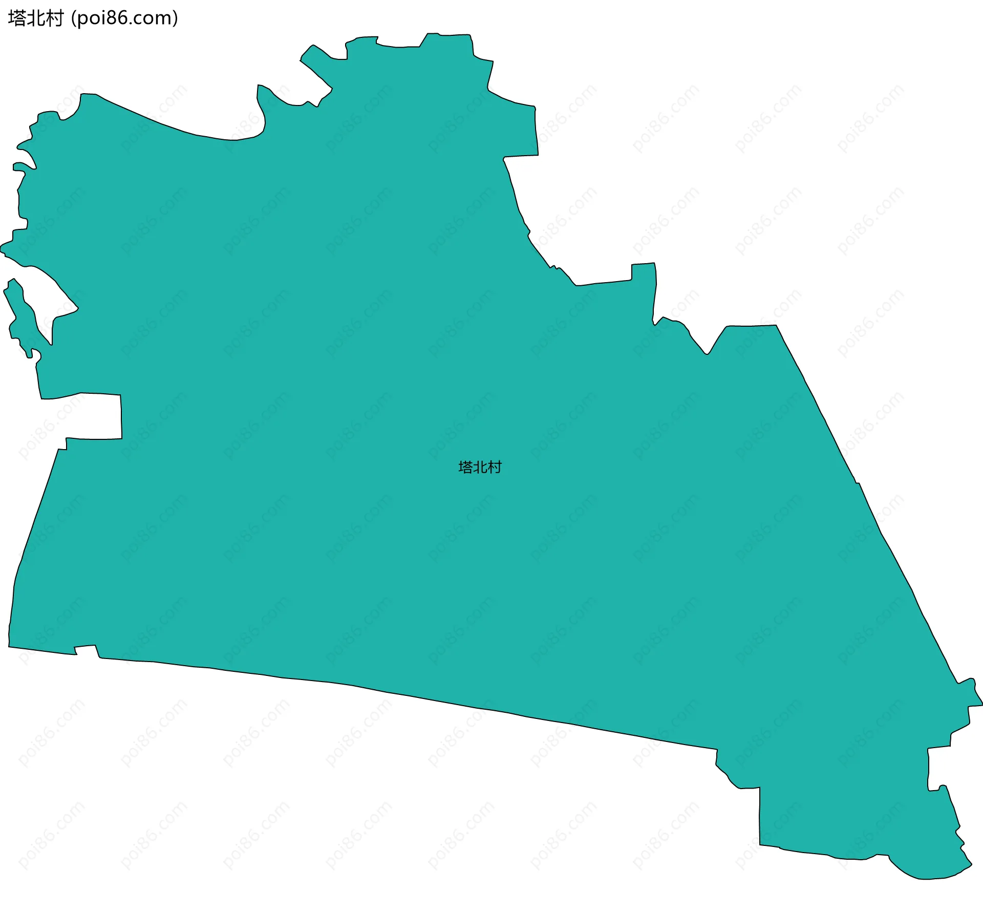 塔北村边界地图