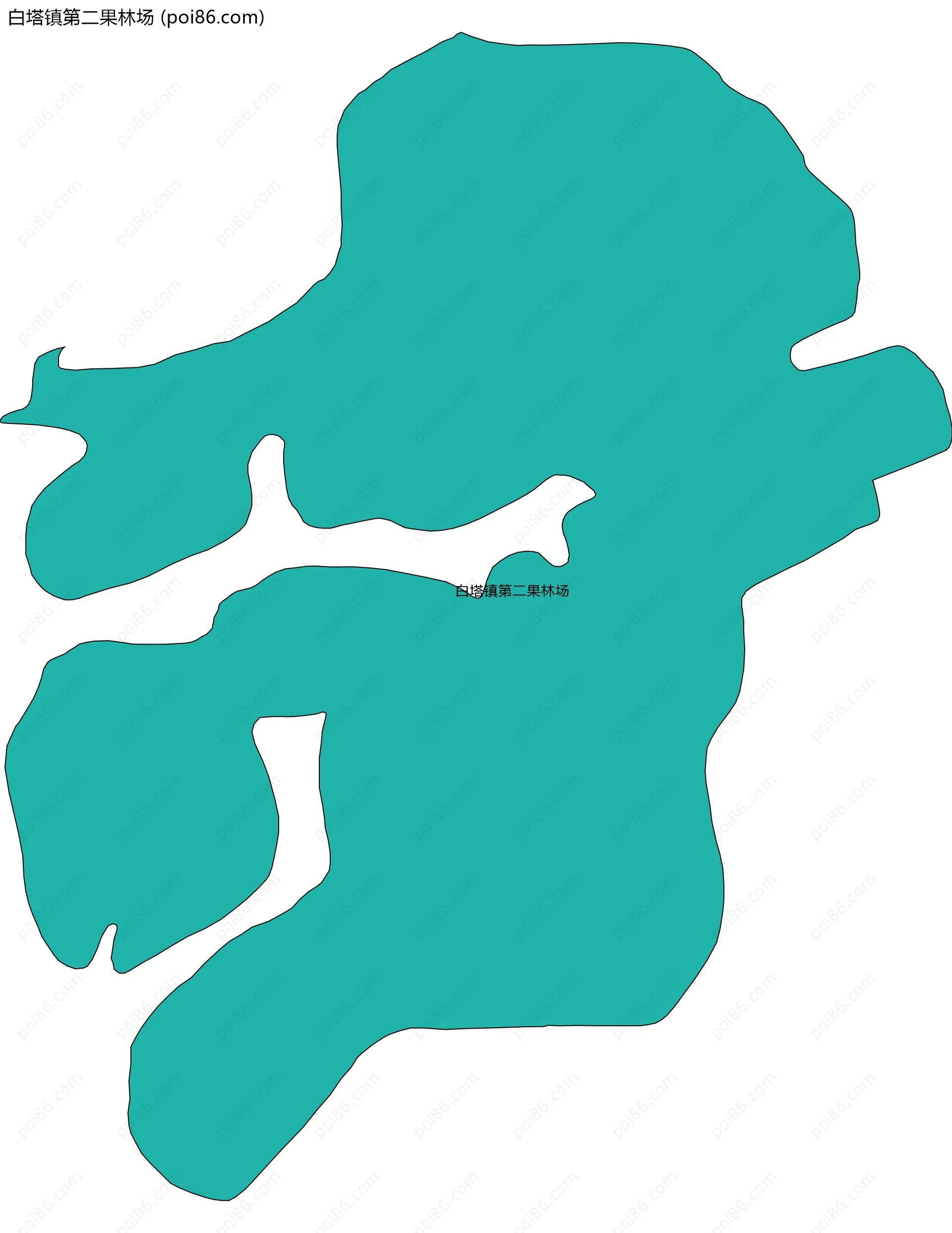 白塔镇第二果林场边界地图