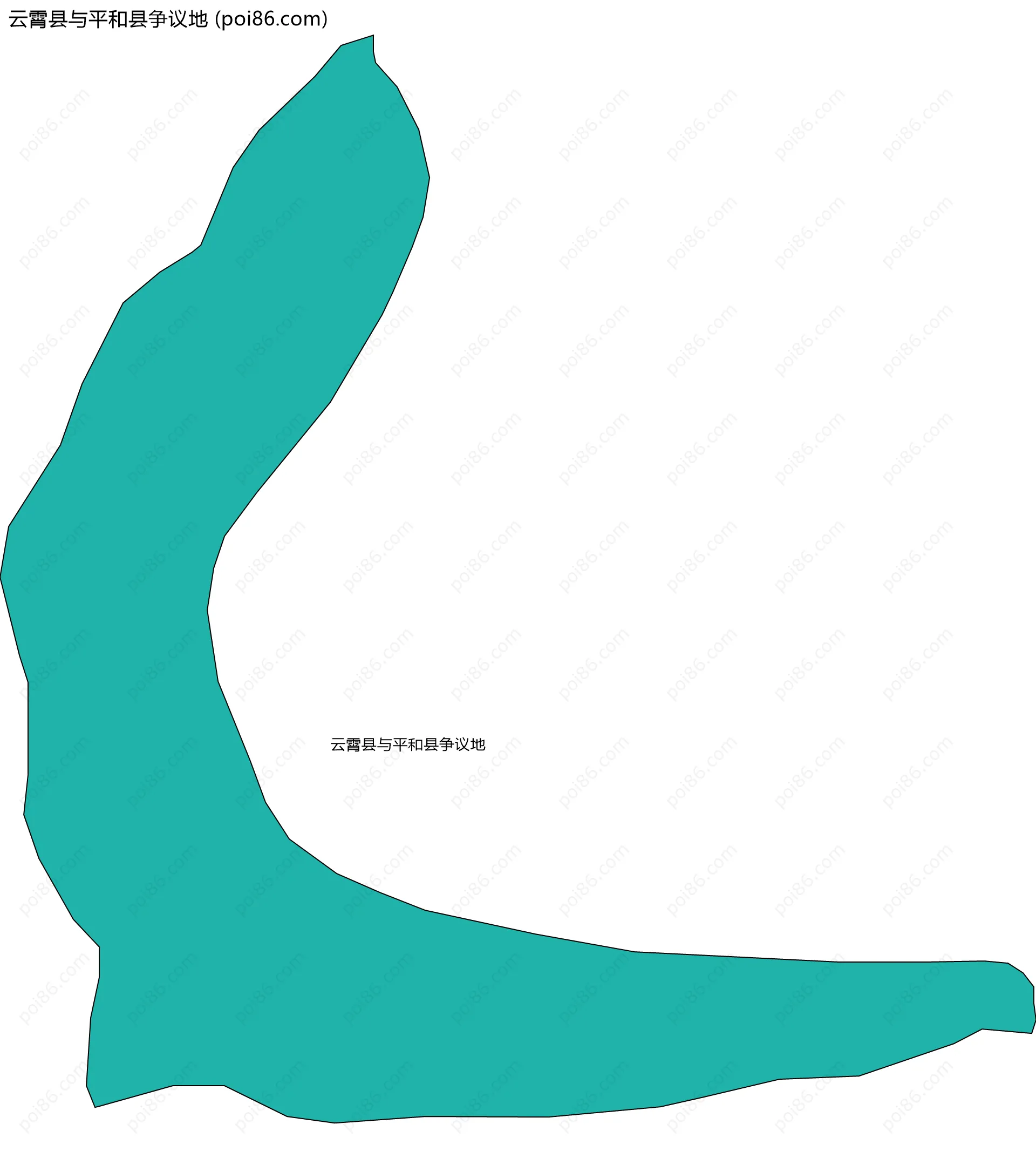 云霄县与平和县争议地边界地图