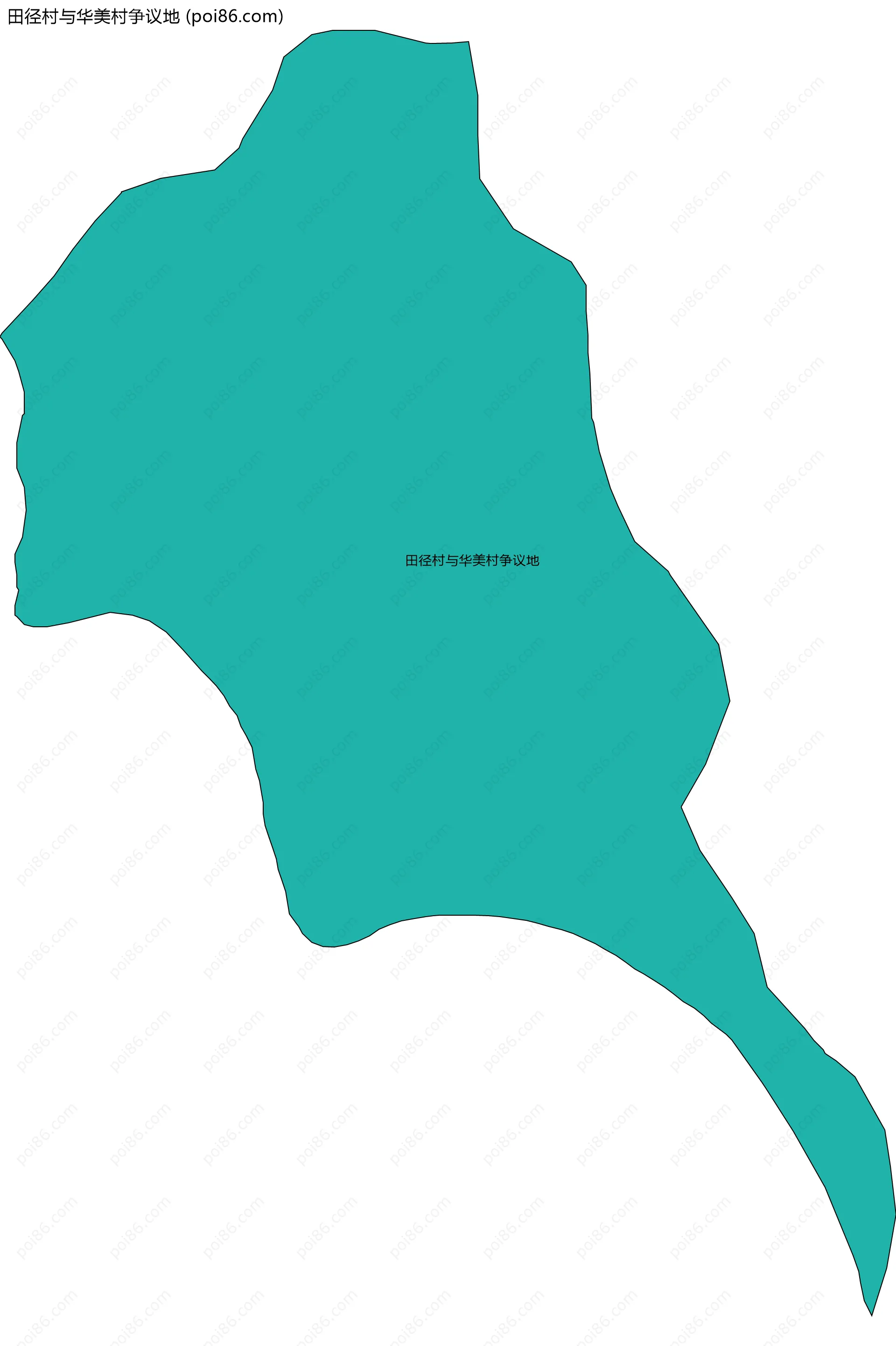 田径村与华美村争议地边界地图