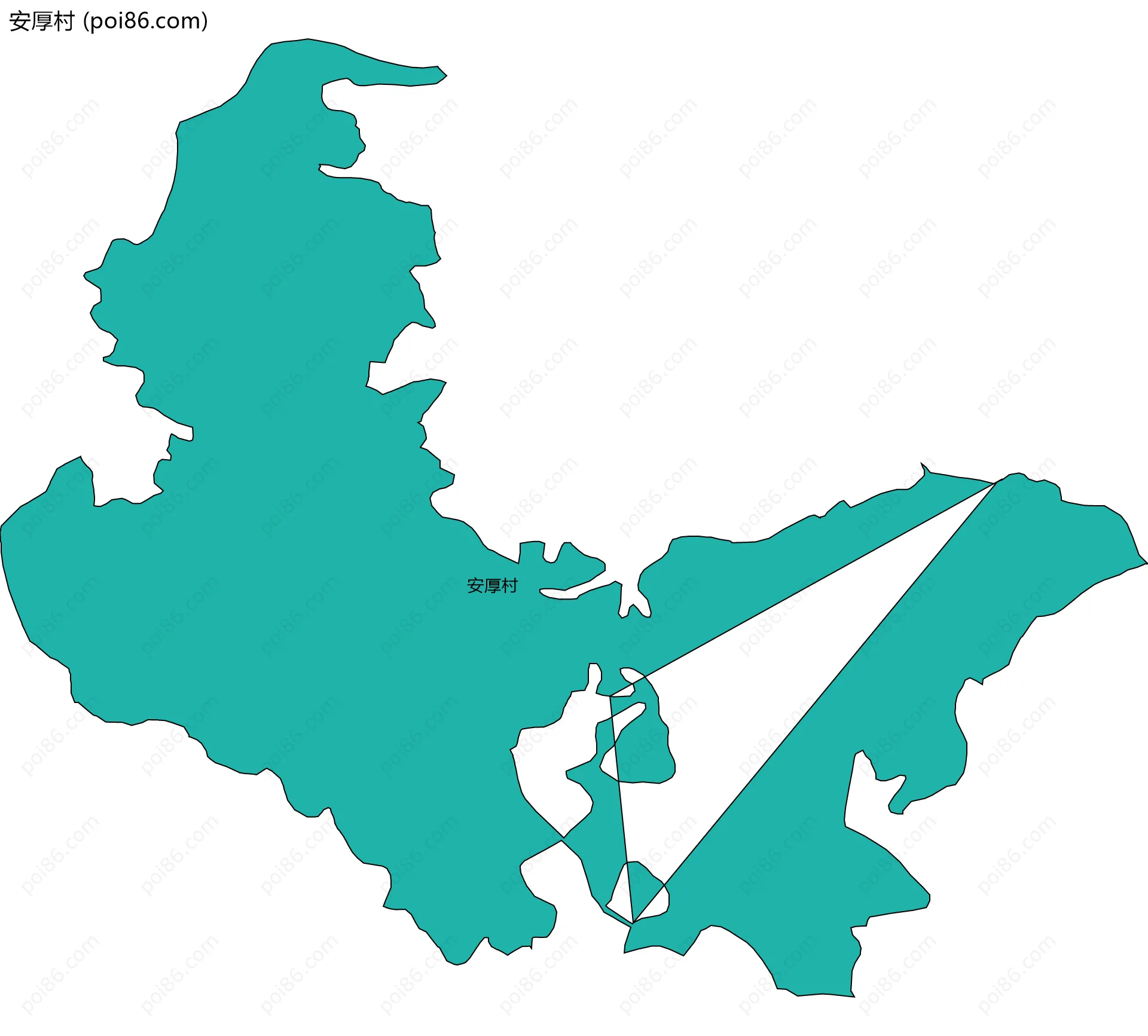 安厚村边界地图