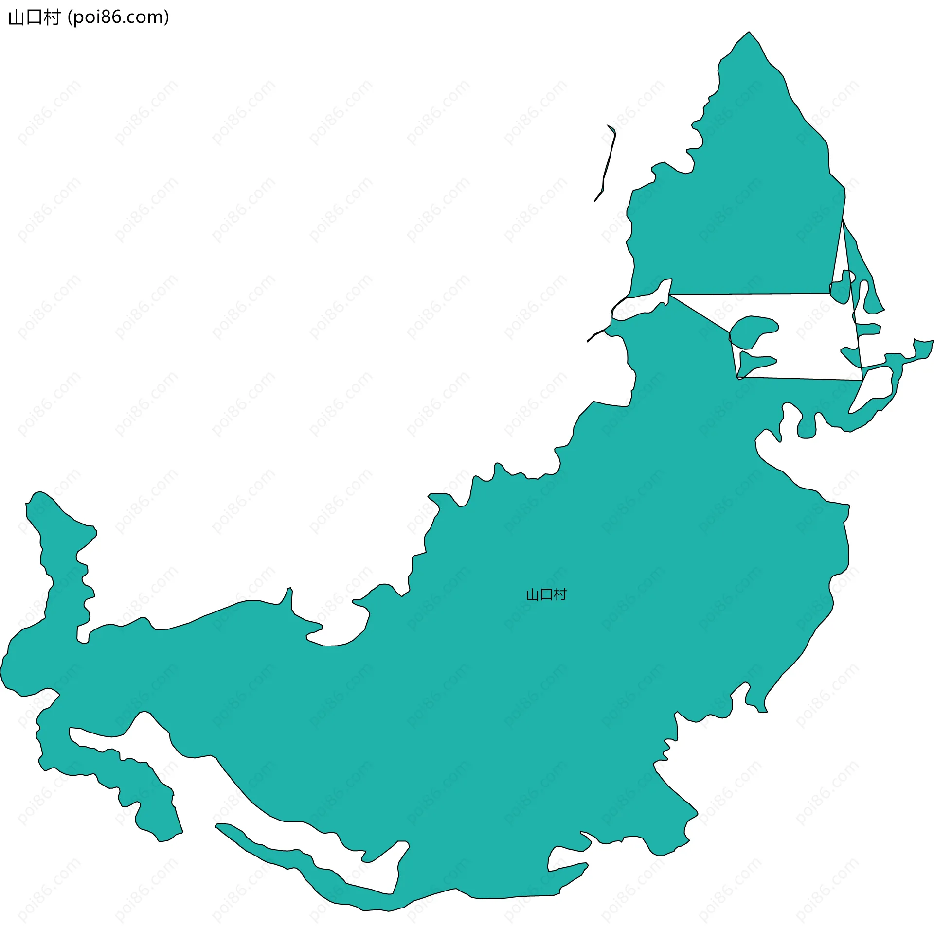 山口村边界地图