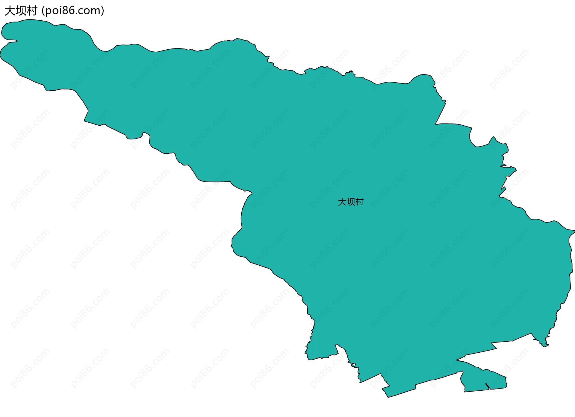 大坝村边界地图