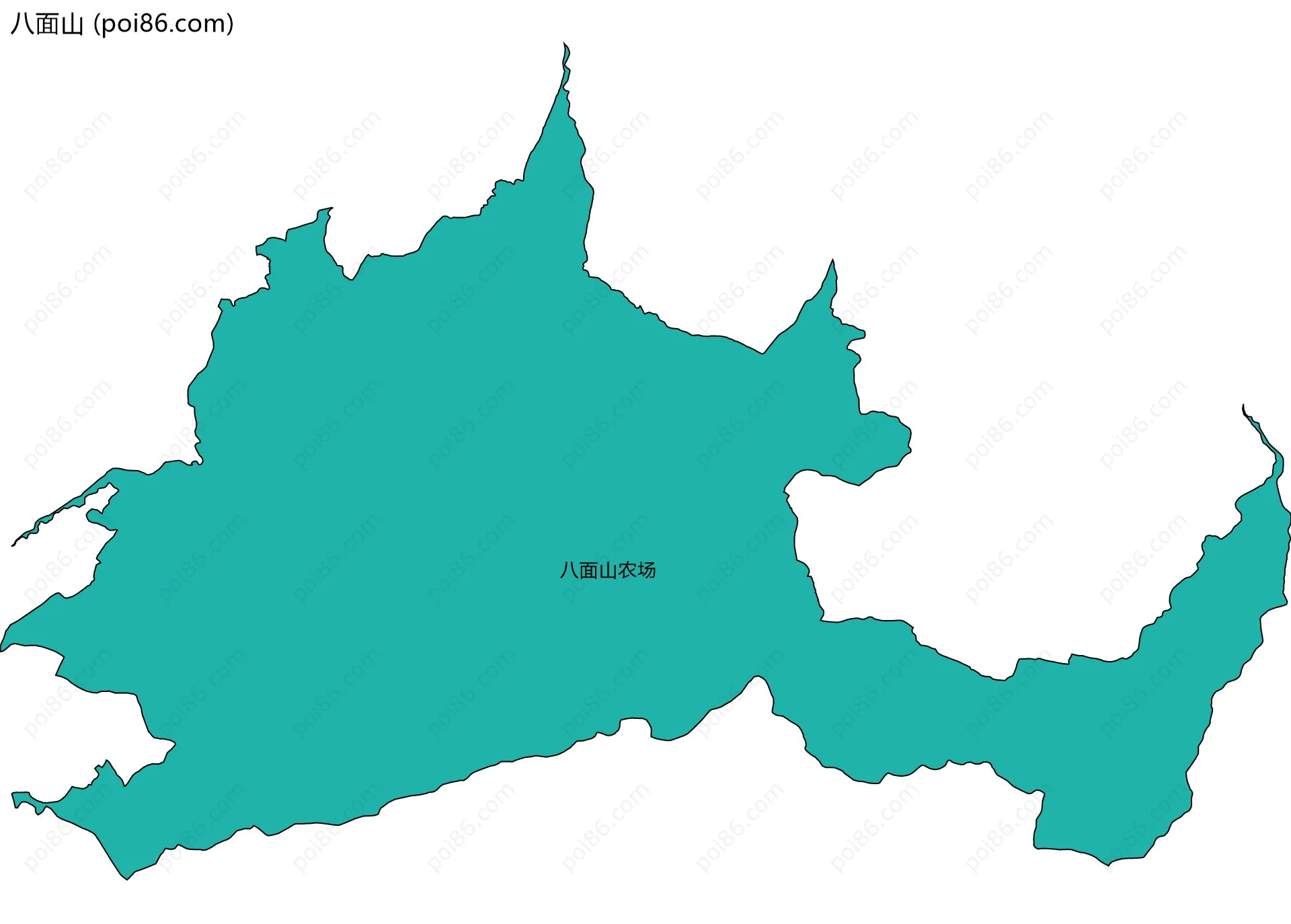 八面山边界地图(五级行政区划)
