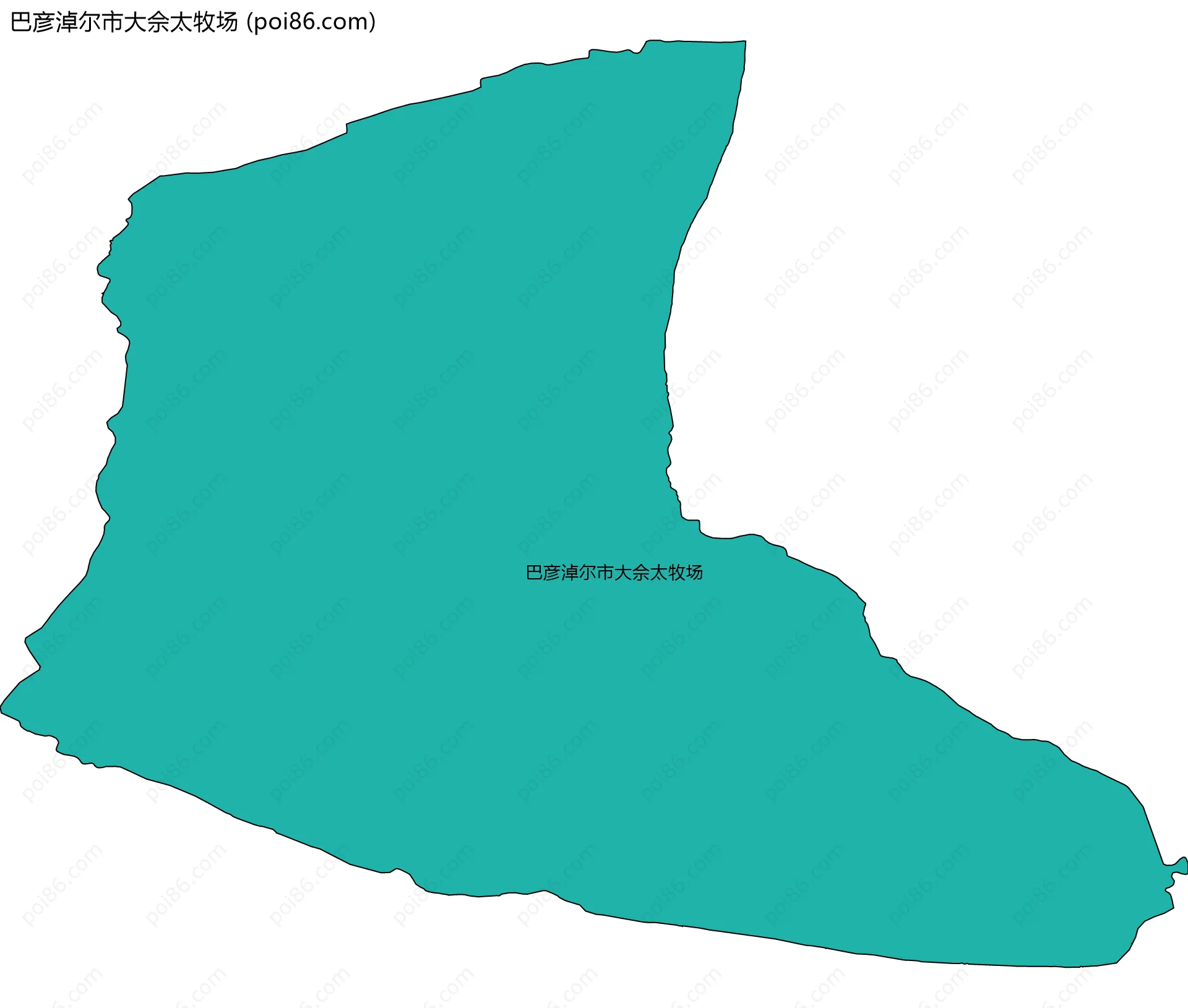 巴彦淖尔市大佘太牧场边界地图(五级行政区划)