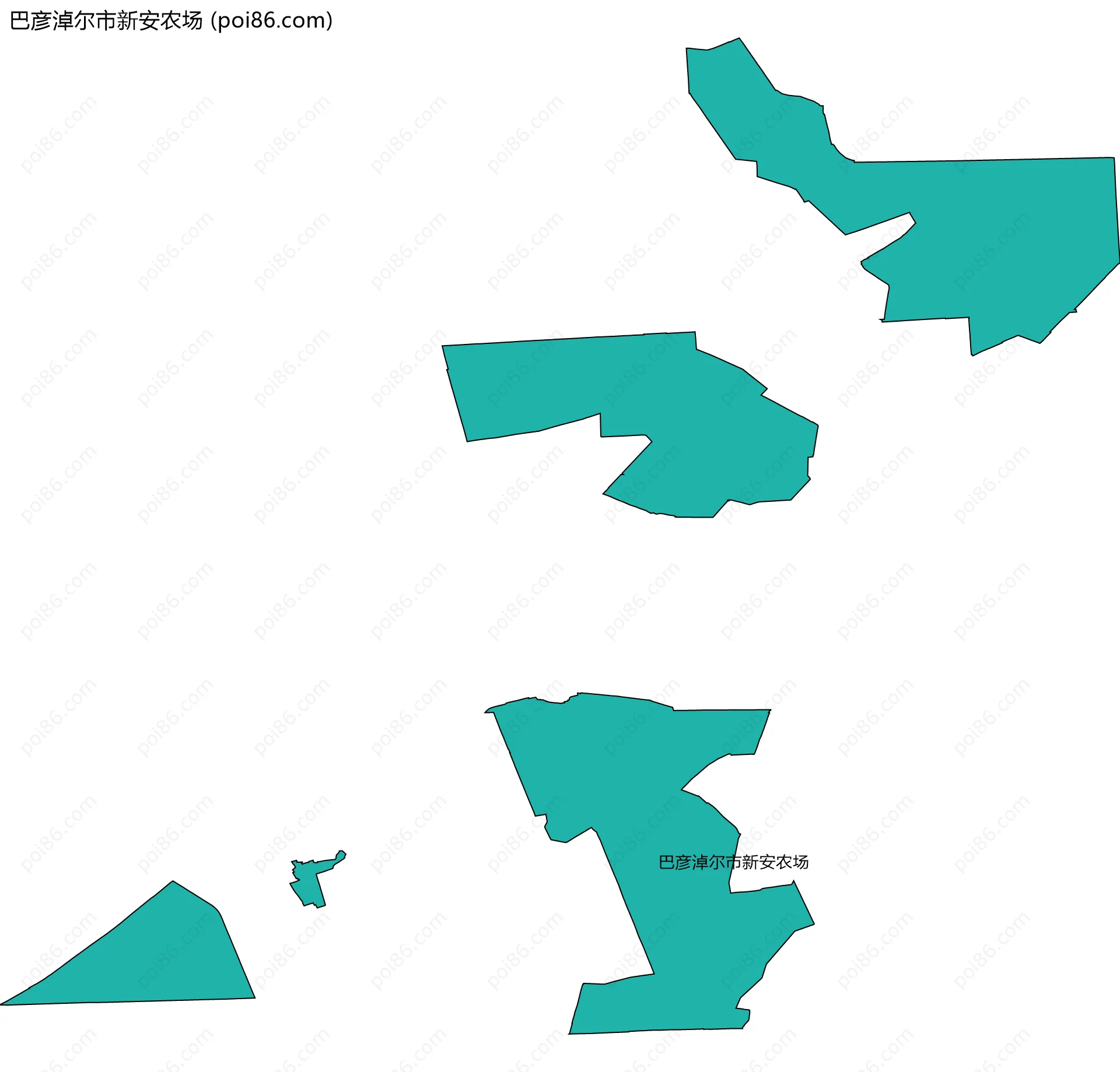 巴彦淖尔市新安农场边界地图(五级行政区划)