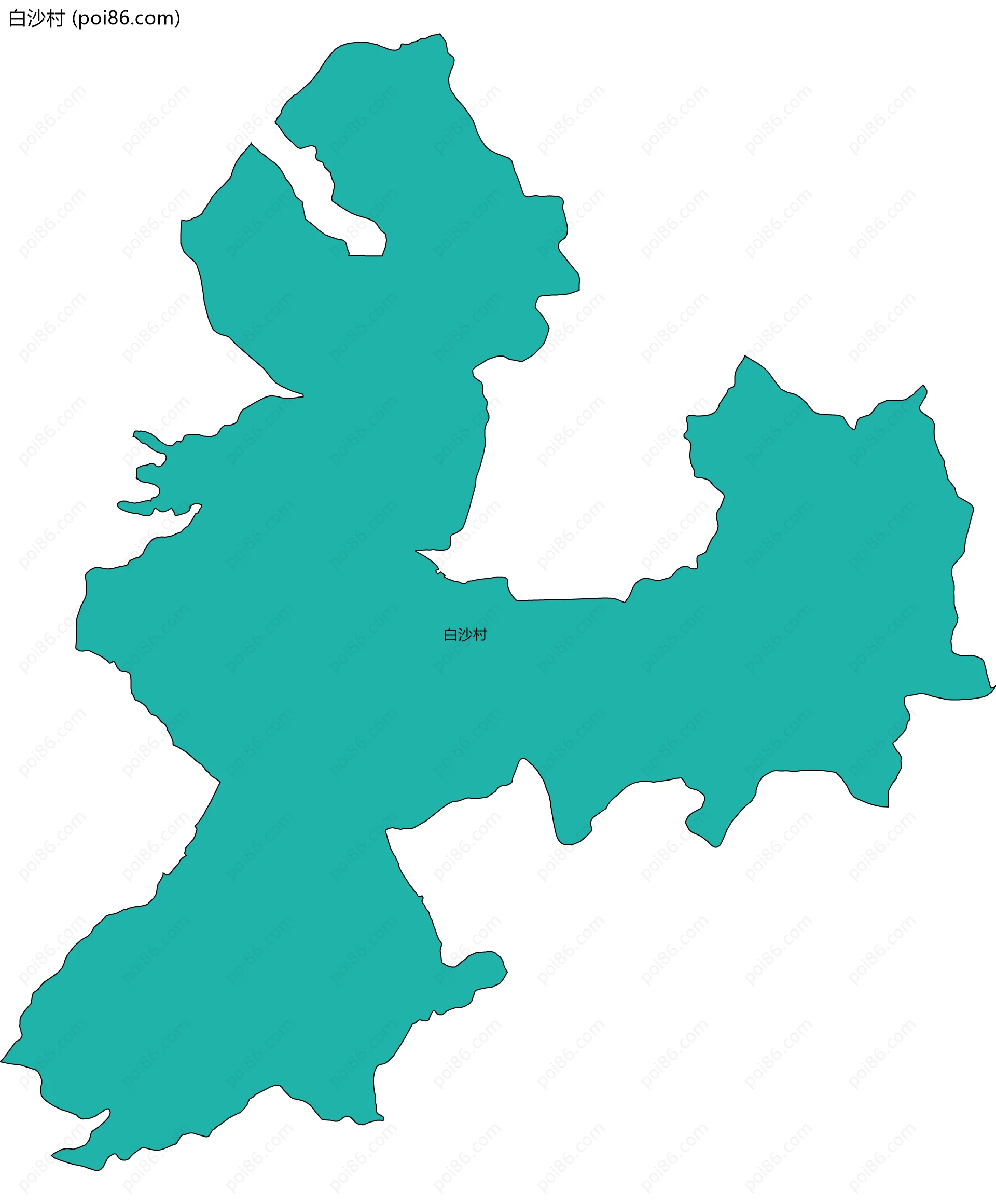 白沙村边界地图