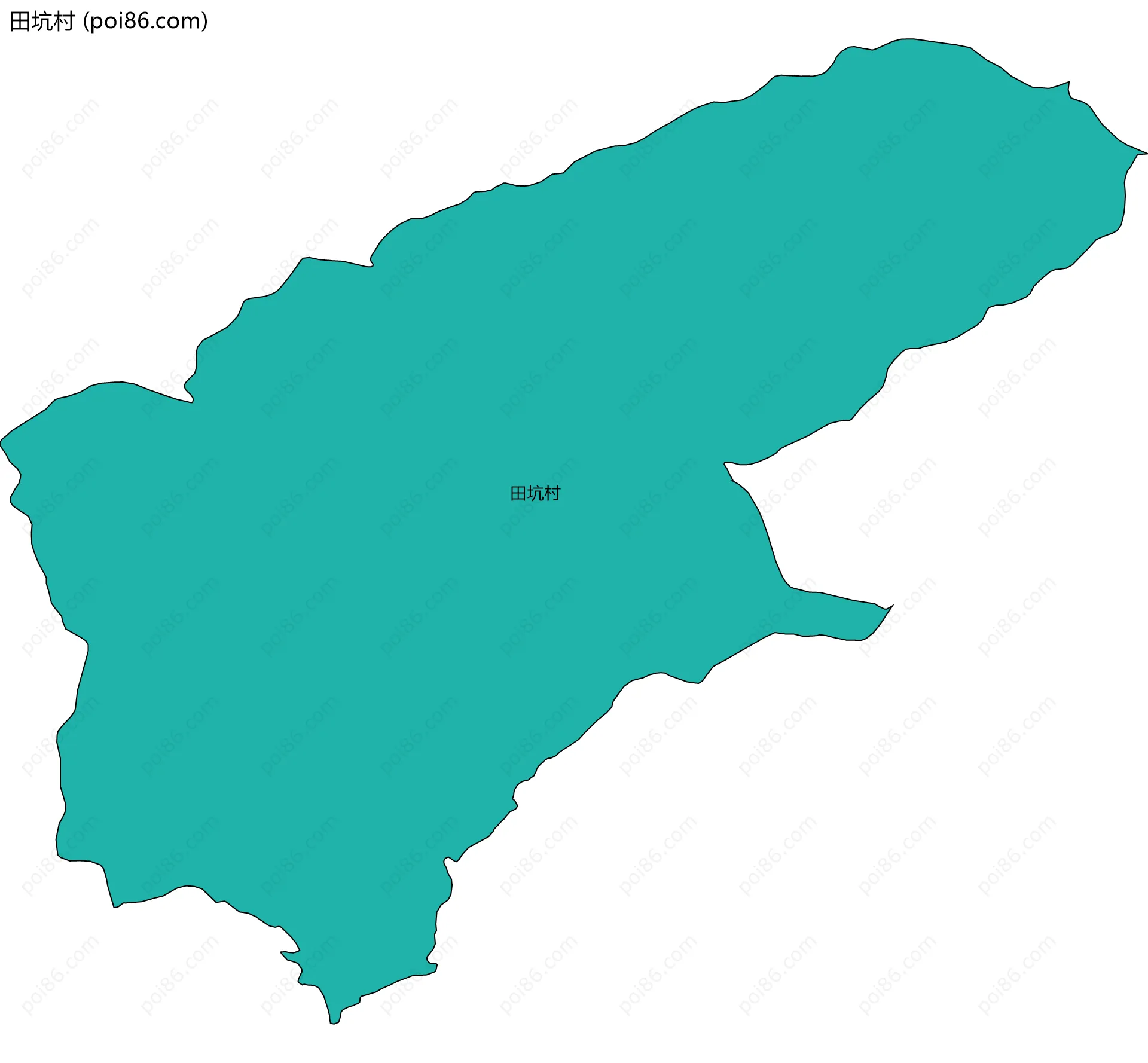 田坑村边界地图