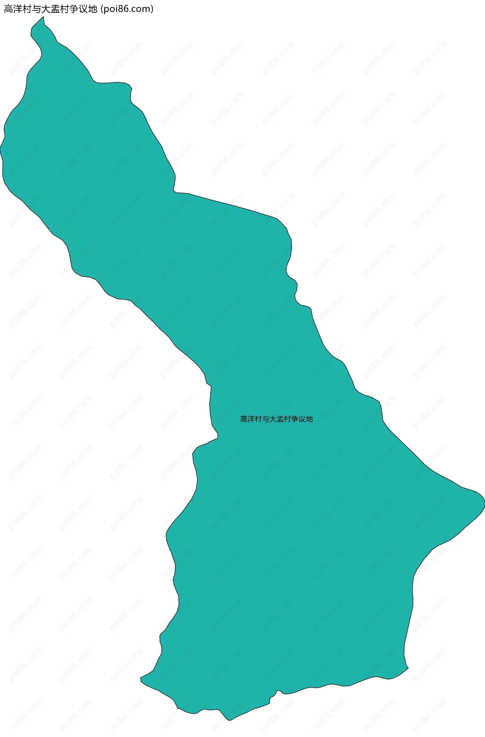 高洋村与大盂村争议地边界地图