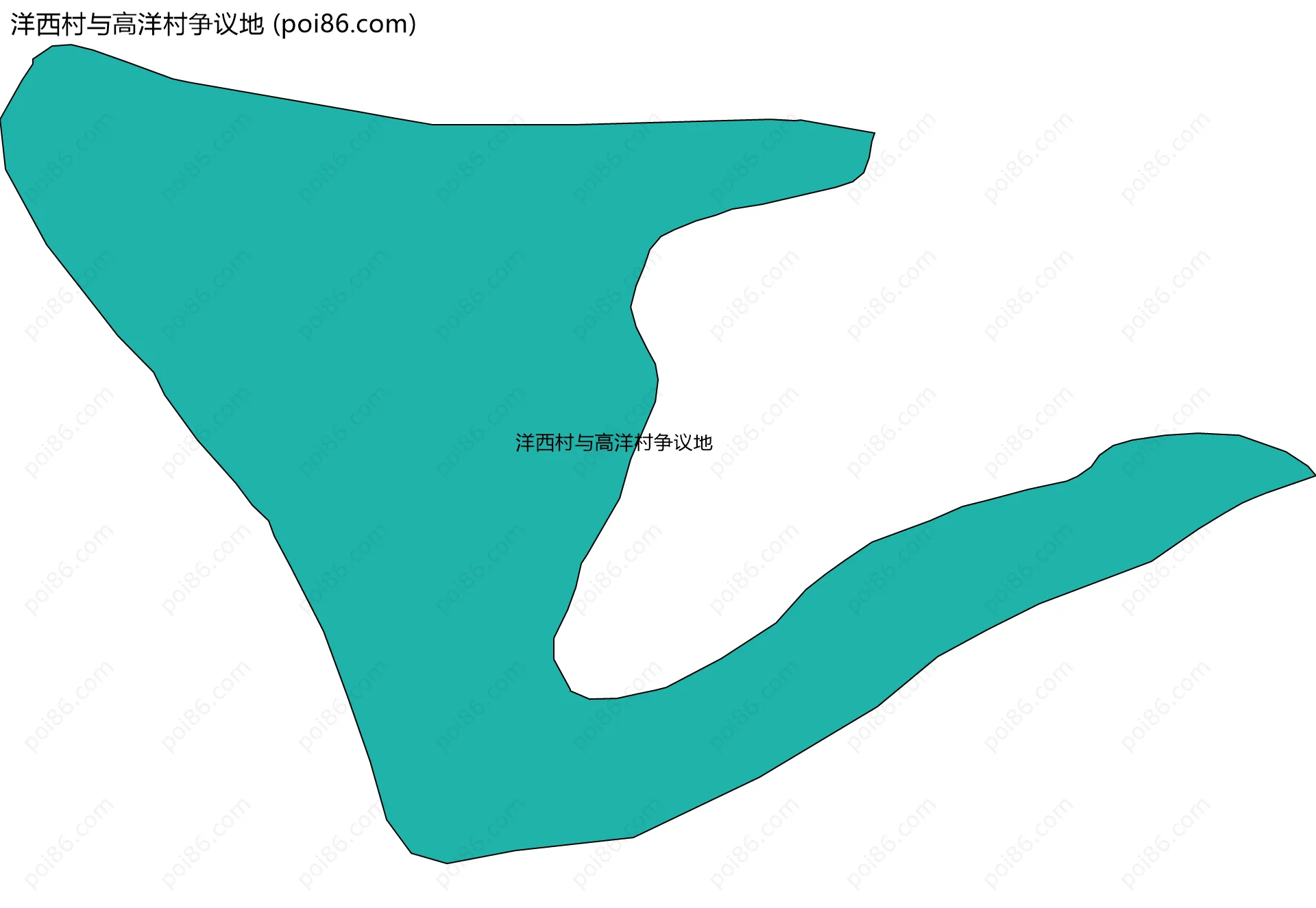 洋西村与高洋村争议地边界地图