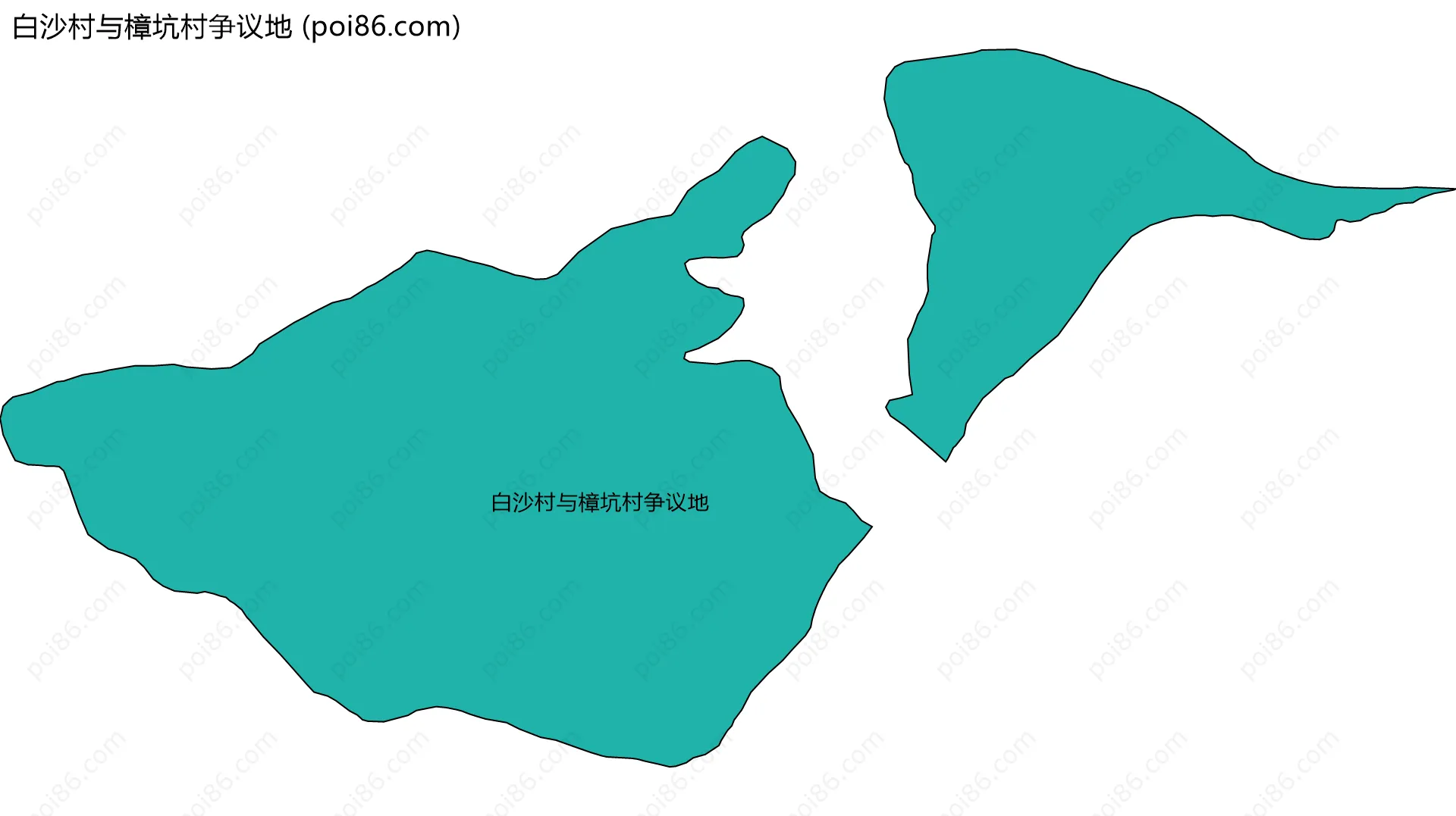白沙村与樟坑村争议地边界地图